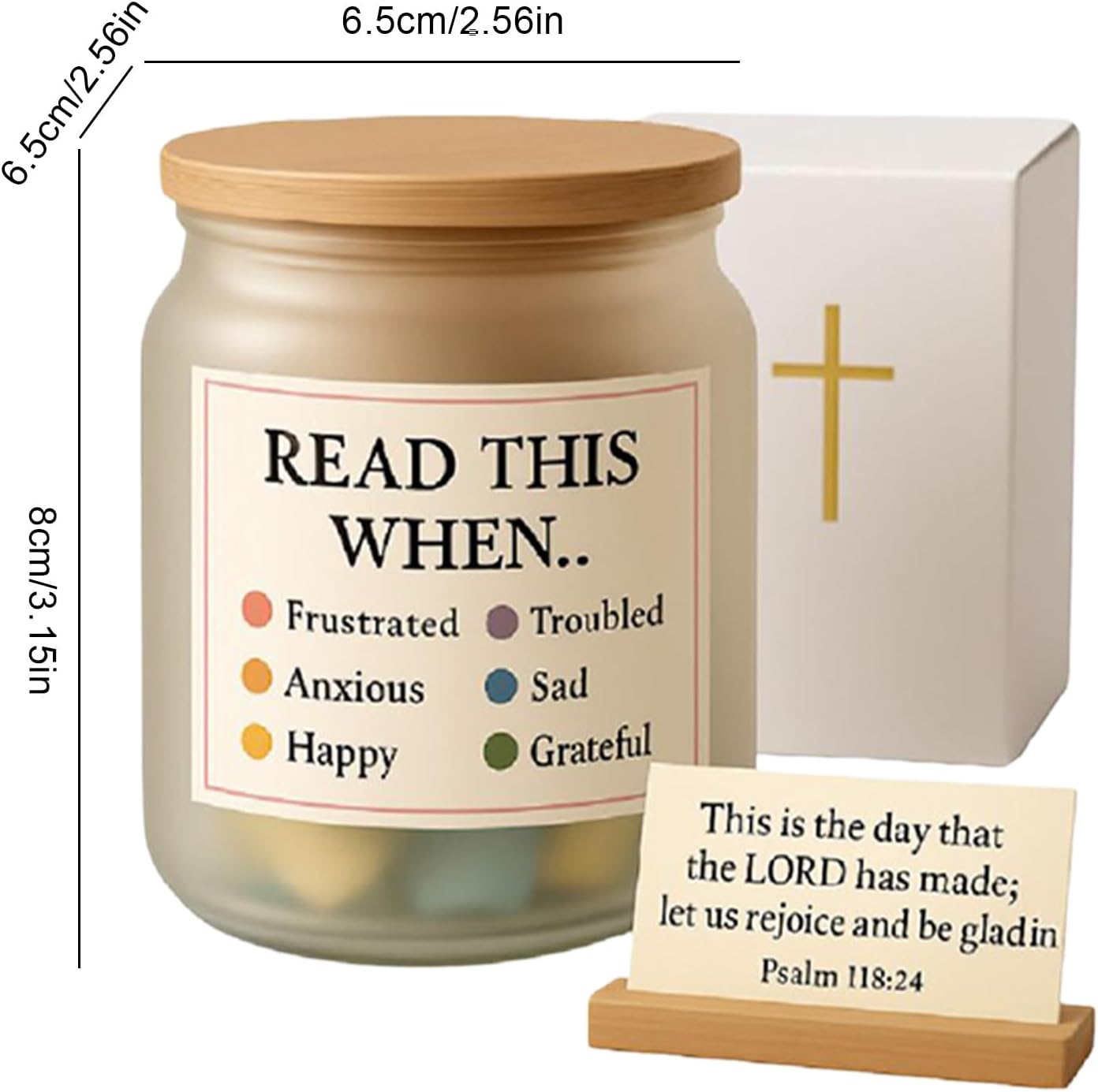 Inspirational Bible Sayings Glass - Vessel with Bible Verses, Inspirational | Prayer Basket for Morning Men Women Home Birthday Easter Christening Pastor Skate Table image number 4