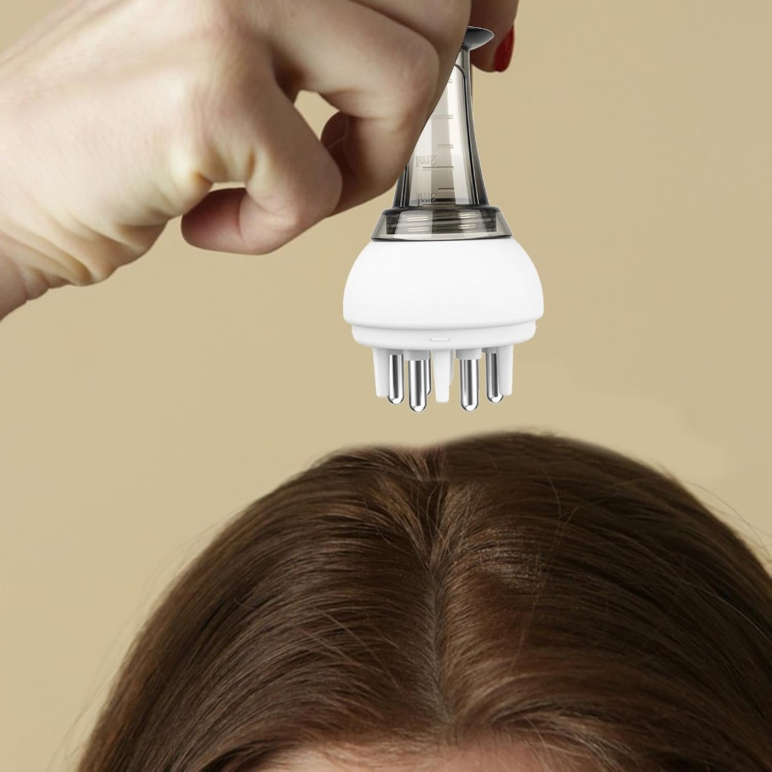 Scalp Oil Applicator, Anti-Leak Oil Comb Rollerball Hair Oiling Applicator, Portable Scalp Massager Hair Growth Tool, Hair Care for Family, Home and Travel Loganz - Red image number 5