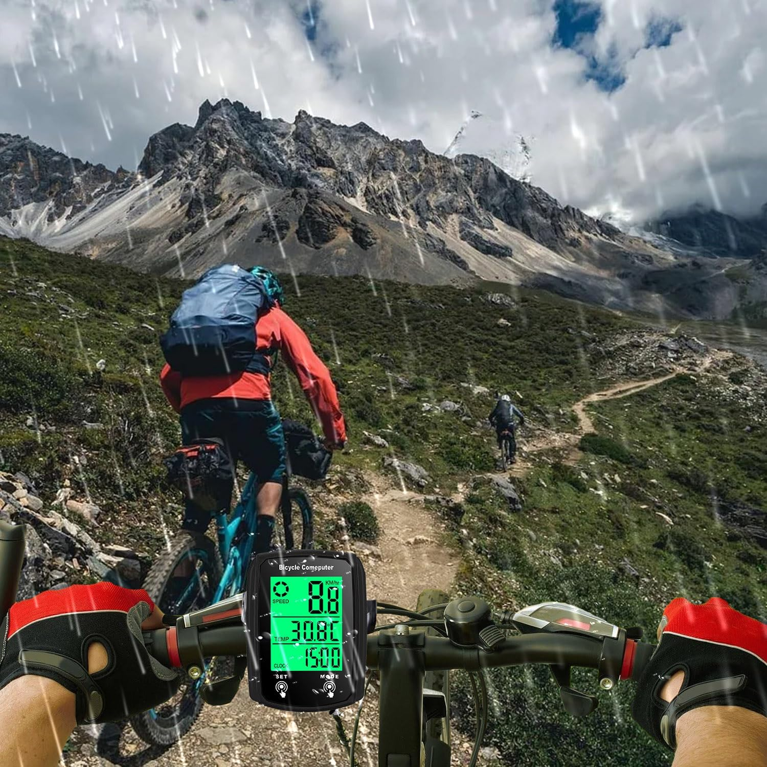 SULIVES Bike Computer - 19 Functions IP54 Waterproof - GPS Speedometer, Backlit Touch Screen - Cycling Computers - Universal Cycle Computer for Bikes image number 5