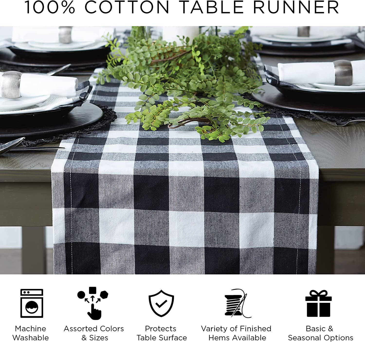 DII Woven Basic Tabletop Collection, Chevron Table Runner, 15X108, Stone image number 7