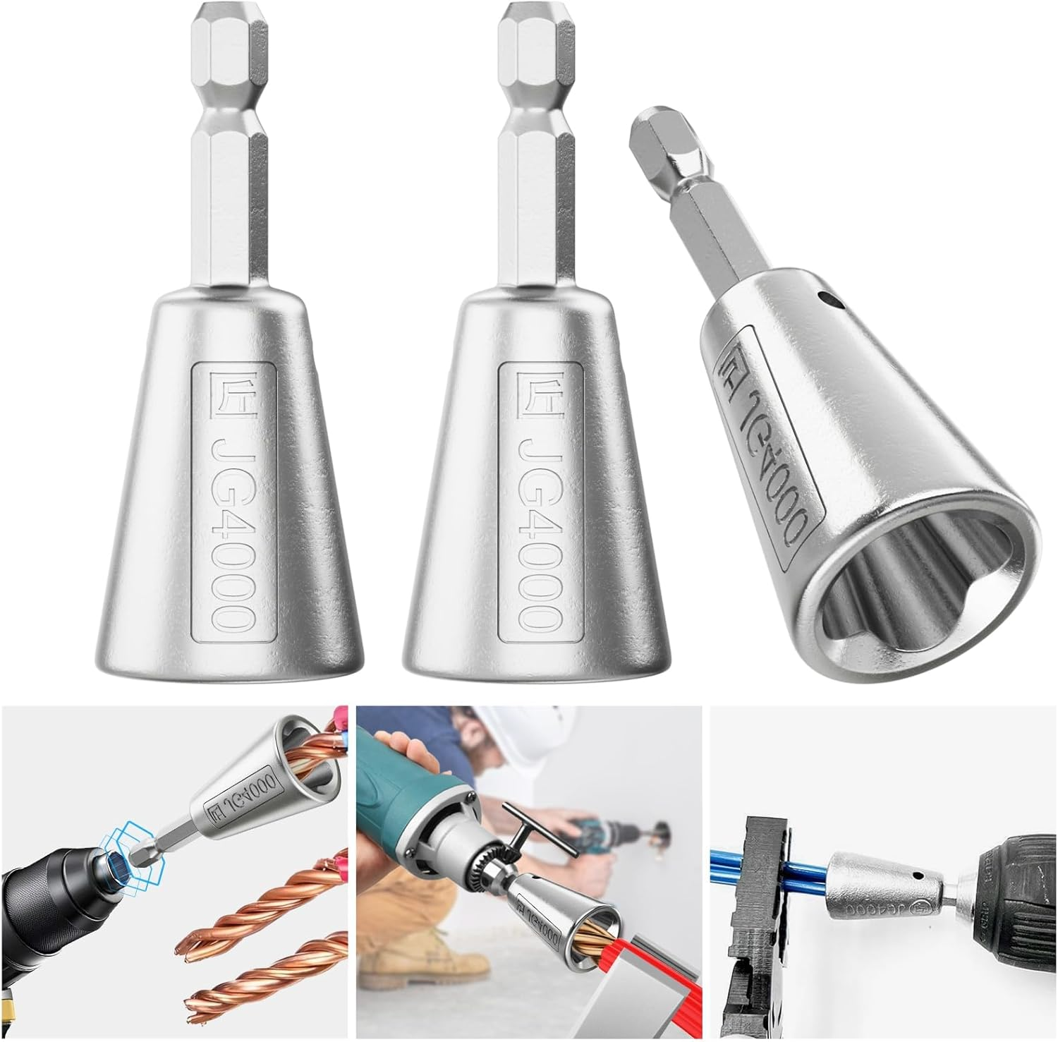 Wire Twister Tool for Drill, XICEN 2PCS Drill Wire Twister, Wire Twister Wire Connector Wire Twisting Tool, Wire Nut Twister for Electrical Power Drill image number 3