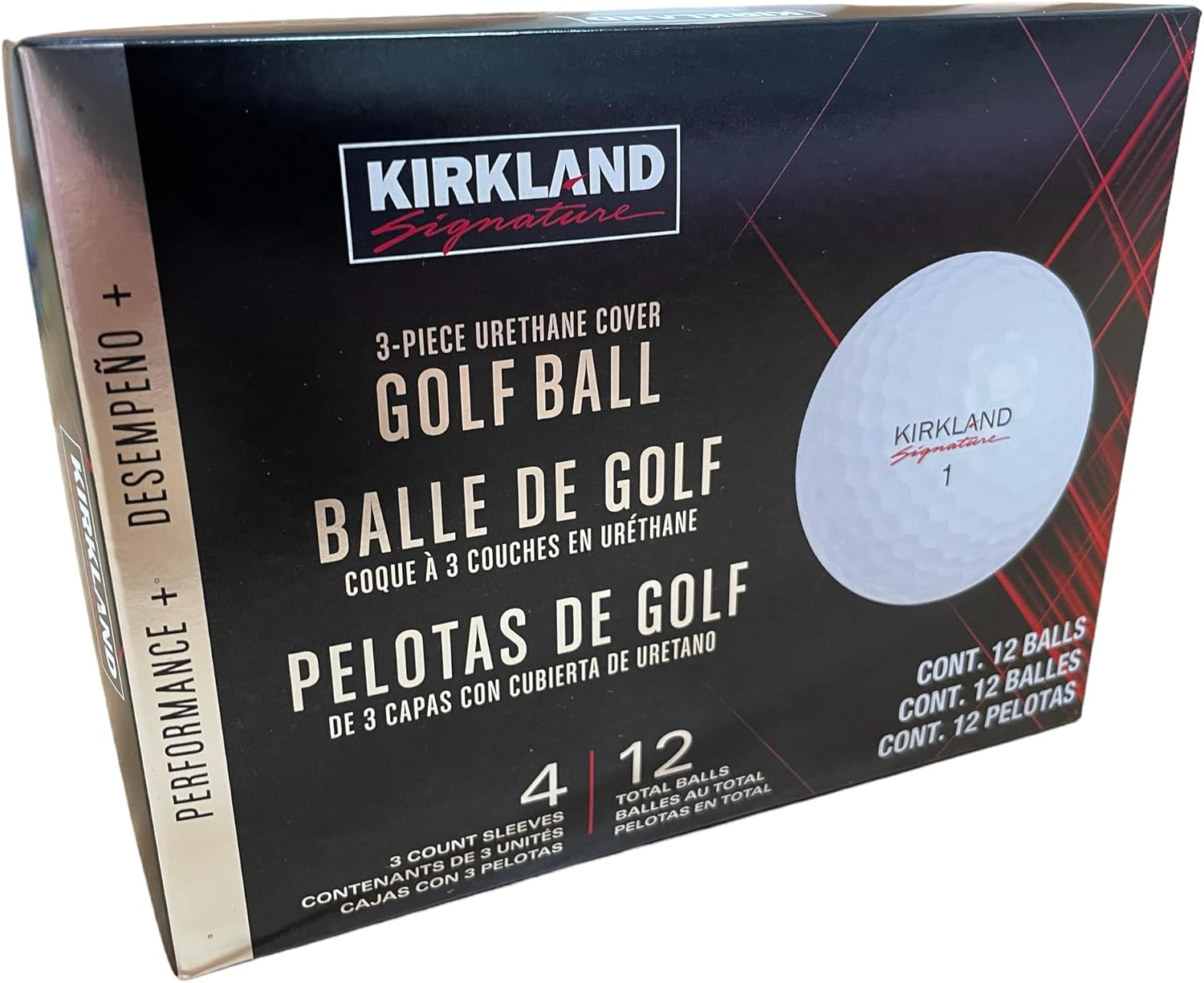 Kirkland 3-Piece Urethane Covered Golf Balls V3.0#1654518 Performance plus (Dozen)