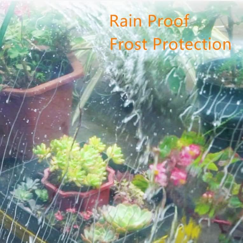 Plastic Greenhouse Film Sheeting Cover Hoop House Cover 6 Mil Thickness Greenhouse Polyethylene Film Garden Plant Cover Sheeting Freeze Frost Protection UV Resistant (6.5 Ft X 6.5 Ft) image number 3