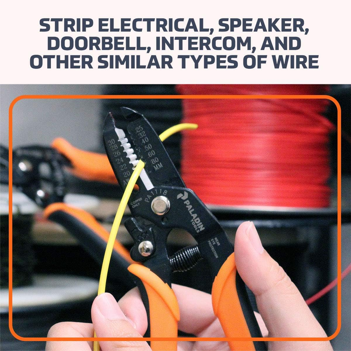 Paladin Tools 20-30 AWG Wire Stripper and Wire Cutter - Professional Grade, Heavy Duty Wire Stripping Tool image number 6