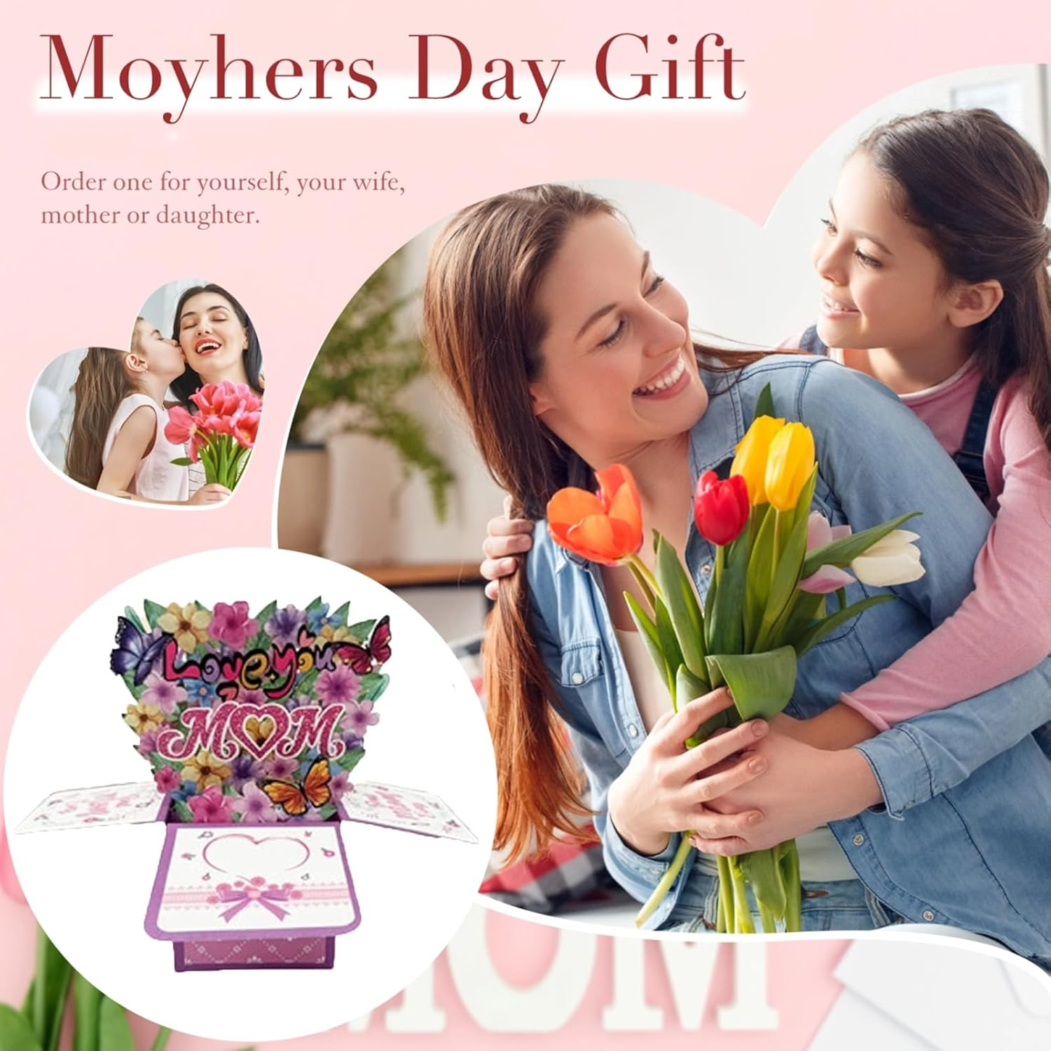 3D Mothers Day Card, Gifts for Mom,Envelope Enclosed Mothers Day Pop up Card,Love YOU Mom,For Your Favorite Mom, Woman, Wife, Daughter, Grandmother image number 6