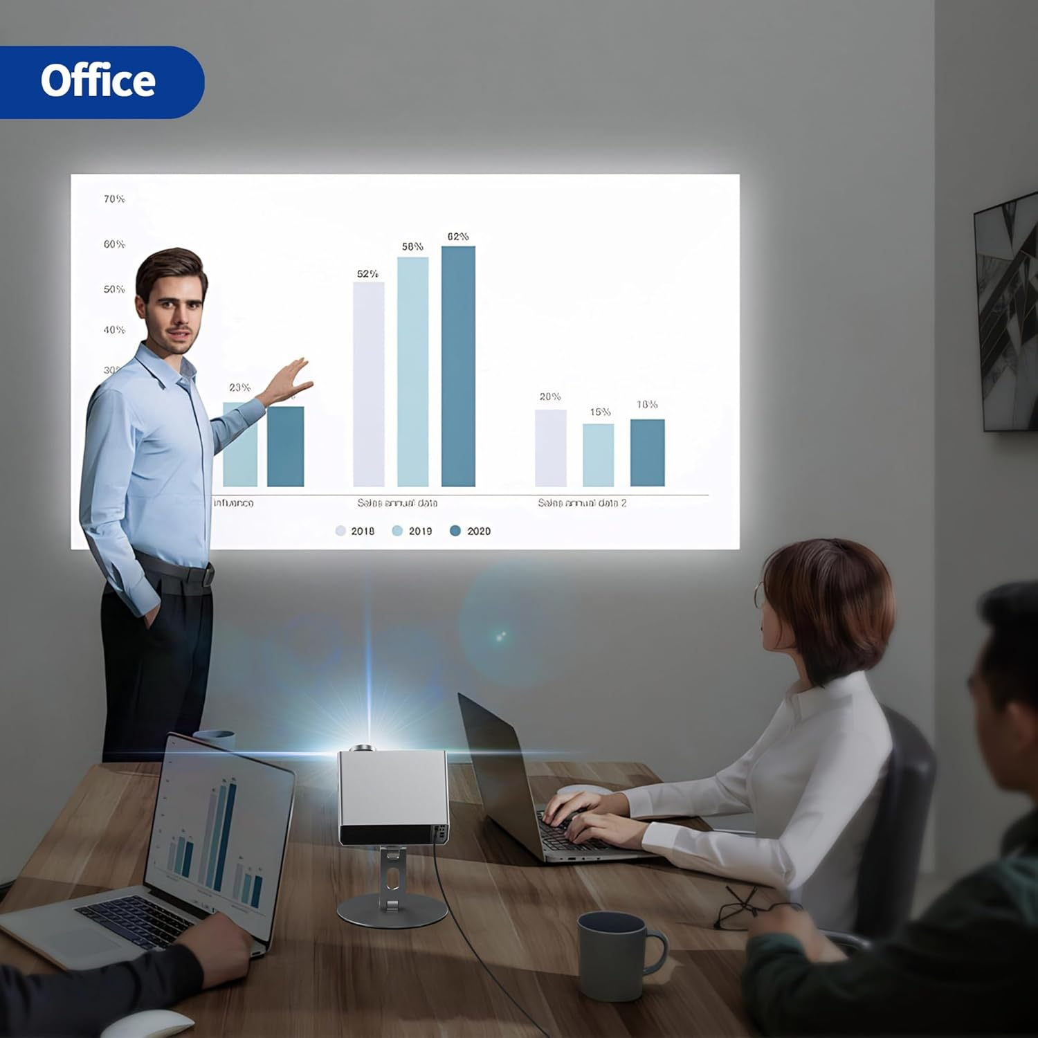 BESIGN PS01 Projector Foldable Mount Stand, Angle Adjustable Projector Stand with 1/4 Inch Mounting Screw image number 3