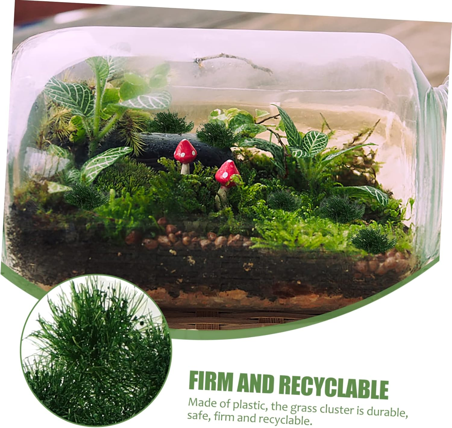 Military Model Scenery Deep Green Fake Grass Cluster Sand Table Grass Ornaments for DIY Terrain and Scale Model Landscaping