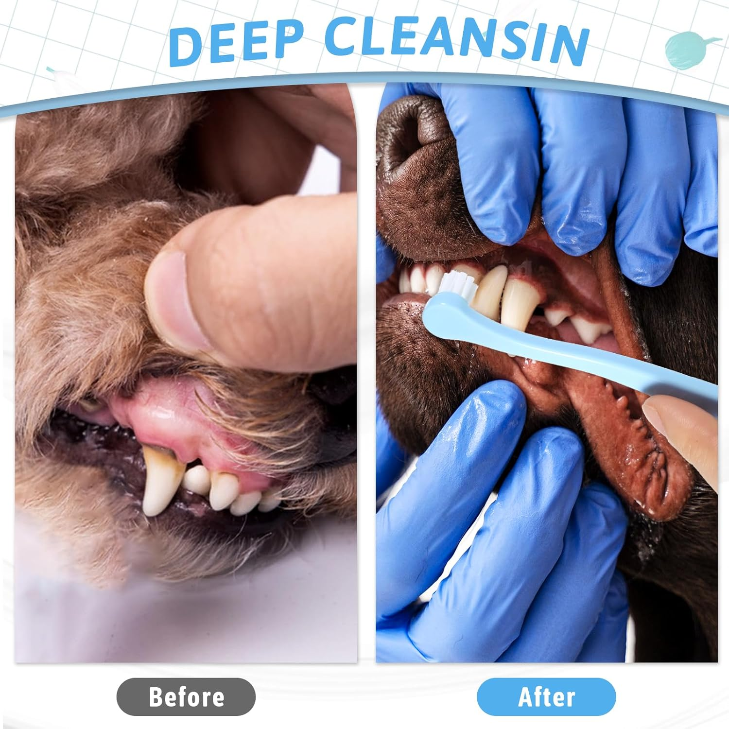 2 Pack Small Dog Toothbrush Cat Tooth Brush Pet Toothbrush Puppy Toothbrush Mini Head Soft Dog Toothbrush Deep Clean Kit, Portable Travel Friendly and Easy to Use for Puppy, Kitten, Small Dog & Cat image number 4