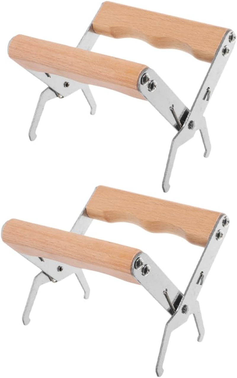 Kisangel 2Pcs Beehive Frame Clamp Beekeeping Frame Lifter Beekeeping Supplies Hive Tool image number 2