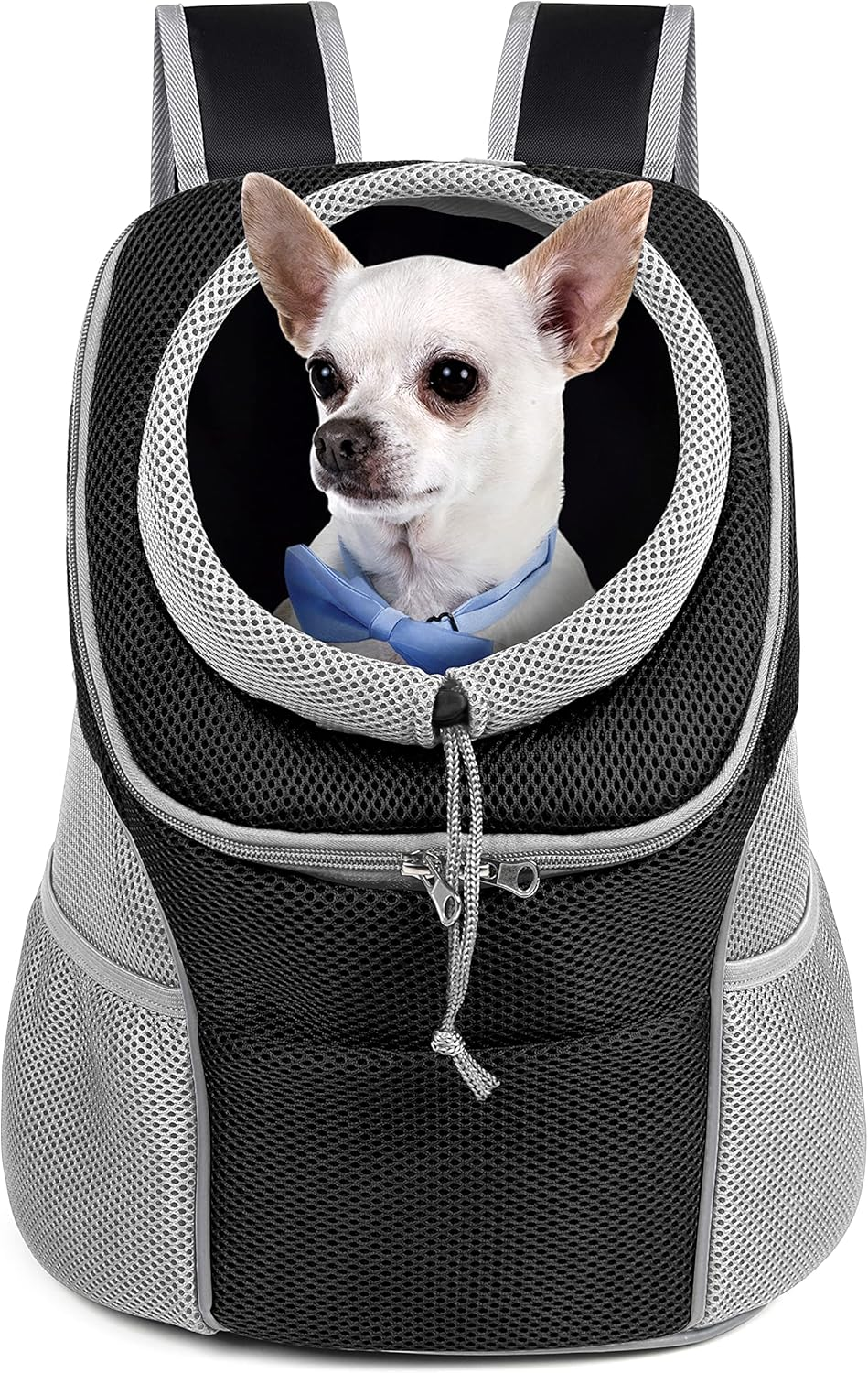 WOYYHO Pet Dog Carrier Backpack, Small Dog Front Backpack Ventilated Dog Carrier Back Pack with Storage Pockets, Adjustable Straps & Safety Belt for Travel Hiking Outdoor (Size S: 2-4.5 Lbs, Black) image number 5