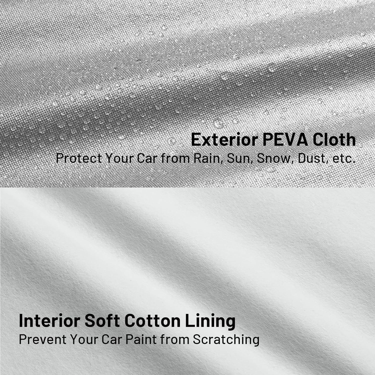 6-Layer Waterproof Car Cover - All Weather for Automobiles Heavy Duty Outdoor Dust Rain Sun Protection Snowproof Car Tarp with Windproof Straps Universal Fit (For Hatchback 2L) image number 1