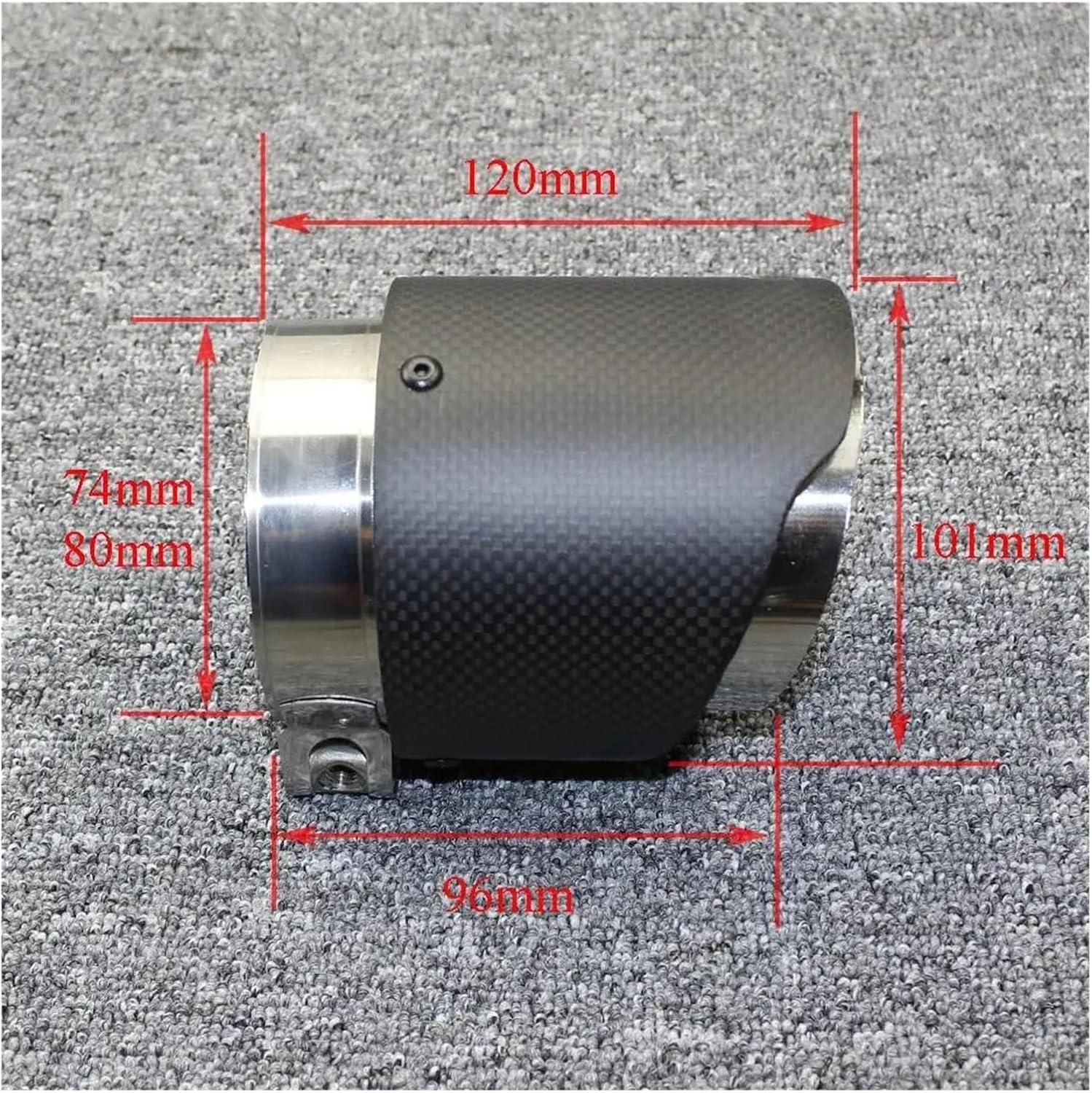 Car Exhaust System Muffler Carbon Fiber Matte Tail Throat 304 Stainless Steel Exhaust Tip Tail Tip(57-101) image number 5