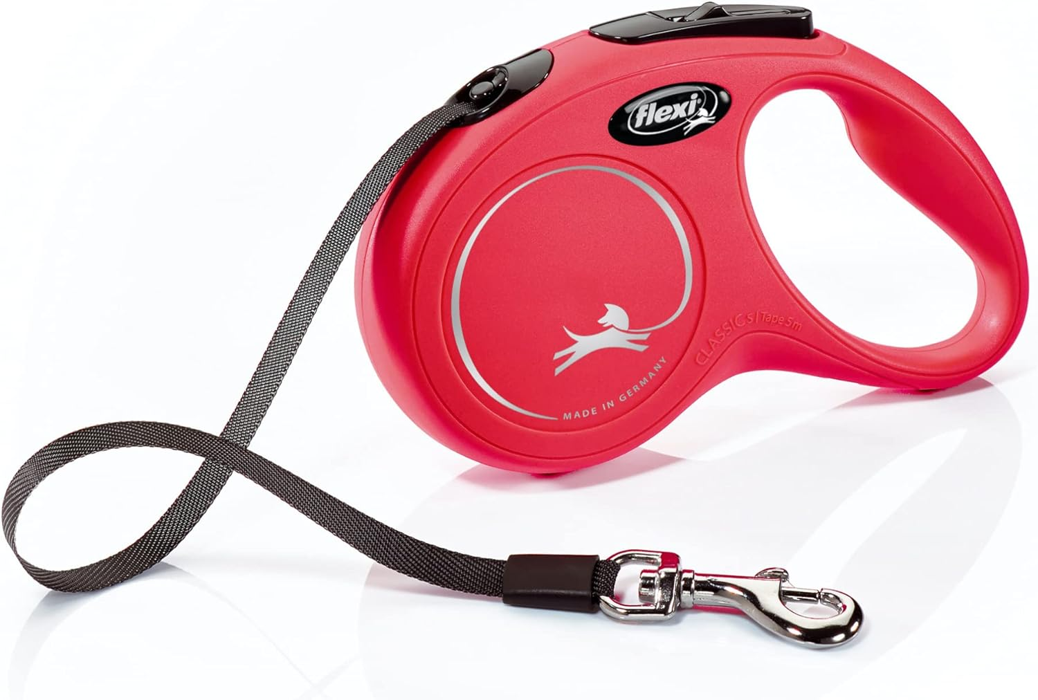 FLEXI New Classic Tape Retractable Dog Leash for Small Dogs Upto 33 Lbs. &ndash; 16 Ft., Red | Tangle Free Pet Walking Leash with One-Handed Brake, Pause, Lock|German Quality Product image number 6