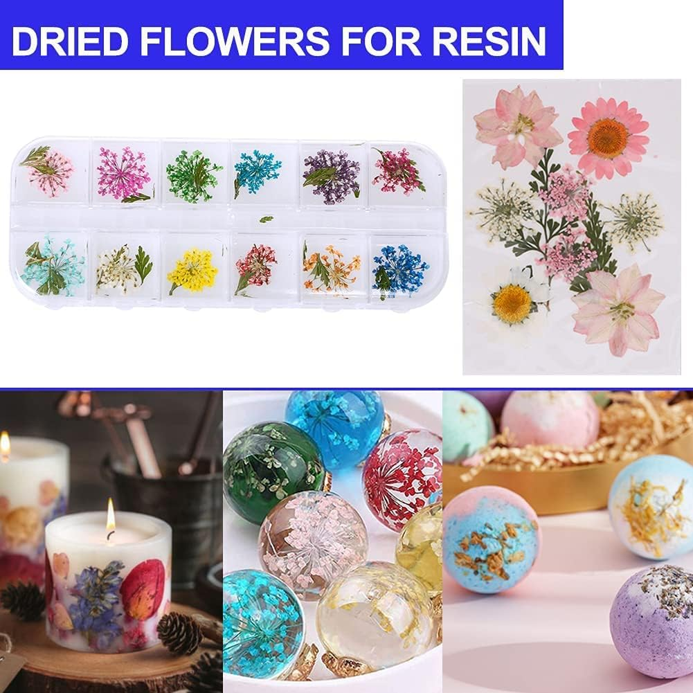 Resin Decoration Accessories Kit, Resin Jewelry Making Supplies Kit with Dried Flowers, Resin Glitter, Gold Foil Flakes and Epoxy Resin Fillers for Resin Crafts Lovers image number 2