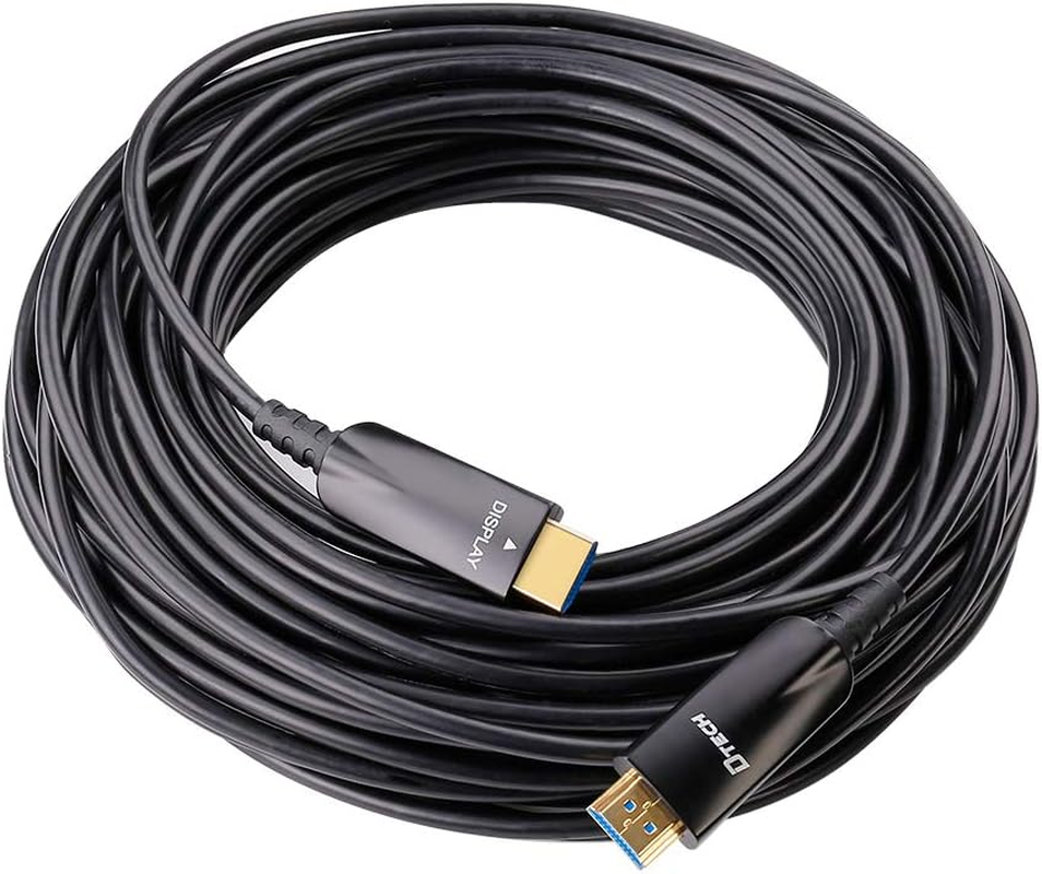 DTECH 100Ft HDMI Male to Male Cable with 1080P 60Hz 4K 30Hz HDMI Fiber Optic Technologies for Long Distance Connection(30M,Black)