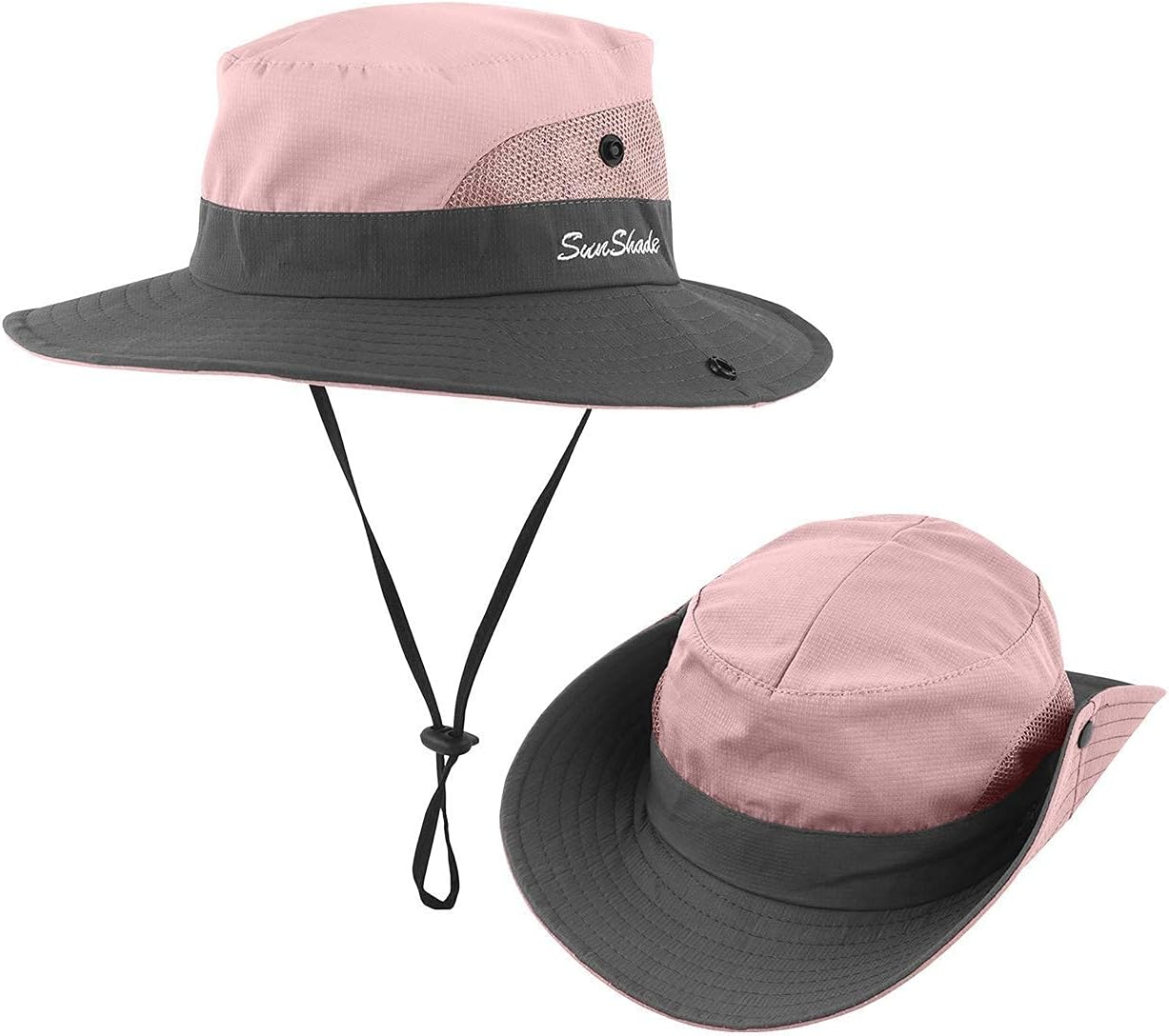 Women-Sun-Hat Safari-Sun-Protection Bucket - Beach-Outdoor Summer Hat Ponytail-Wide-Brim Breathable