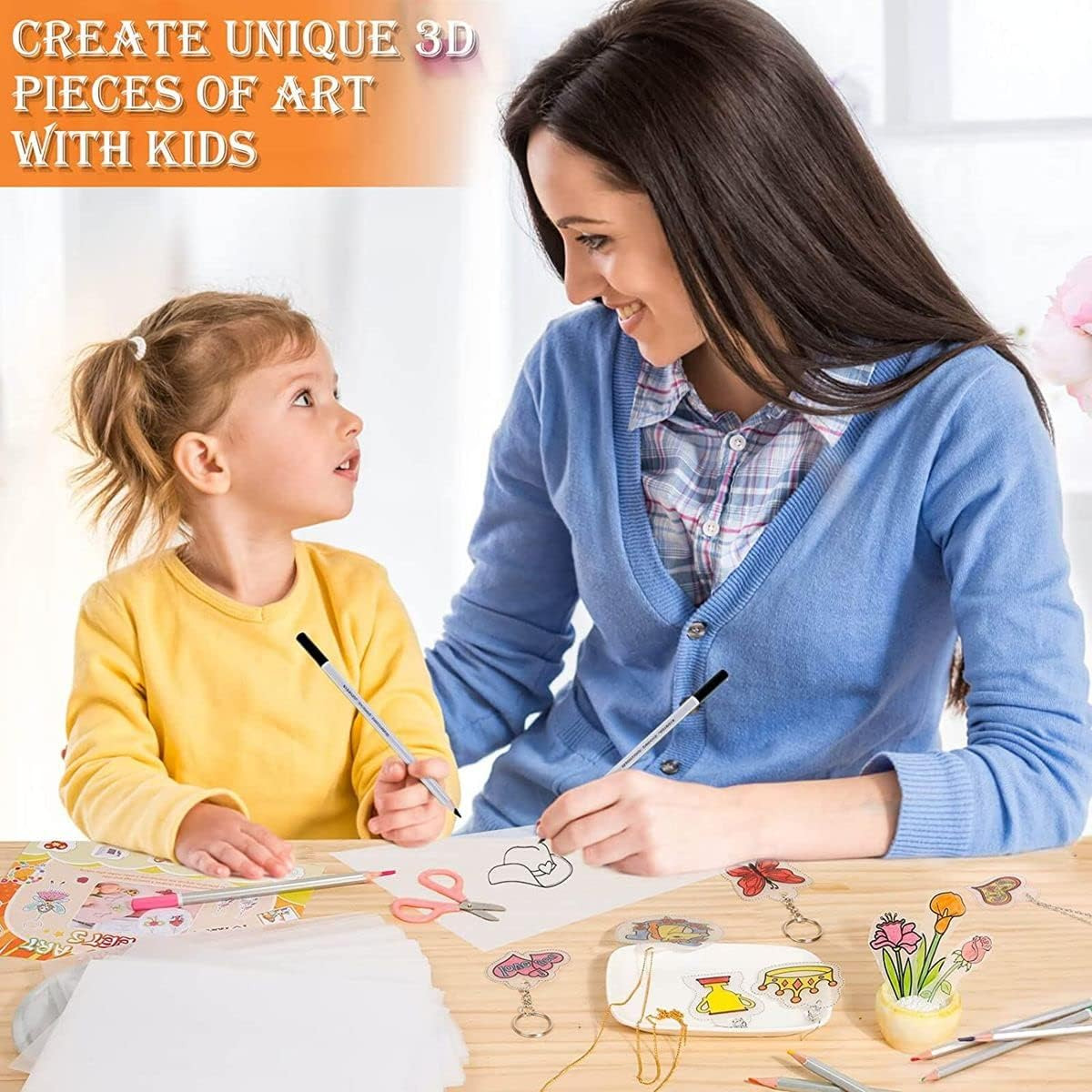 Dorischen 10 PCS A4 Size Heat Shrink Paper Shrink Film Printable for Making DIY Art Jewelry Craft Keyring Hanging Decoration, Charms（Semitransparent） image number 2