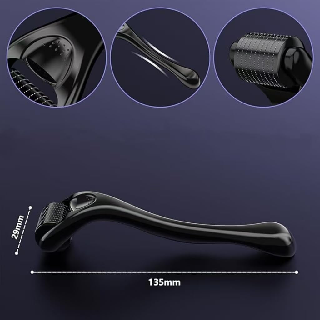 Microneedling Roller, Derma Roller for Face and Body, Cosmetic Beauty Instrument, 0.5Mm Titanium Needles, 540 Tips Titanium Derma Rollers for Hair Beard Facial Skin Face image number 1