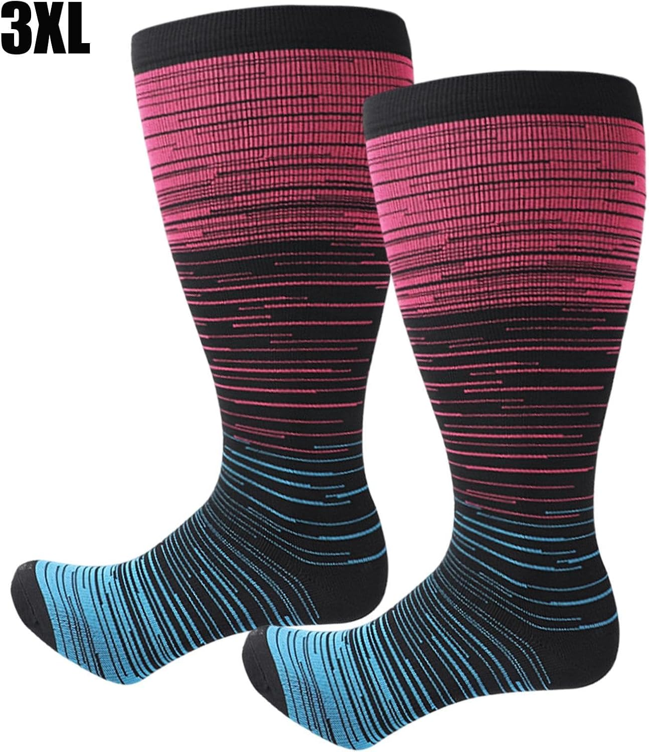 Plus Size Compression Socks,Running Stockings | plus Size Compression Socks Wide Calf Knee High Socks for Support