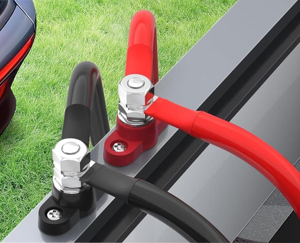 2 PCS 3/8'' Power Distribution Block,Single Stud Bus Bar M10 Insulated 12-24V Battery Post Junction Block for Marine Boat Auto Power and Ground image number 2