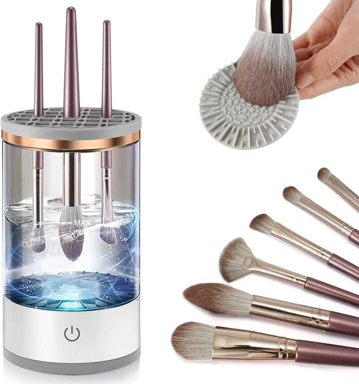 Electric Makeup Brush Cleaner - Professional Makeup Brush Cleaning Machine，Automatic Electric Makeup Brush Cleaner，Fast & Efficient Cleaner for Brushes image number 6