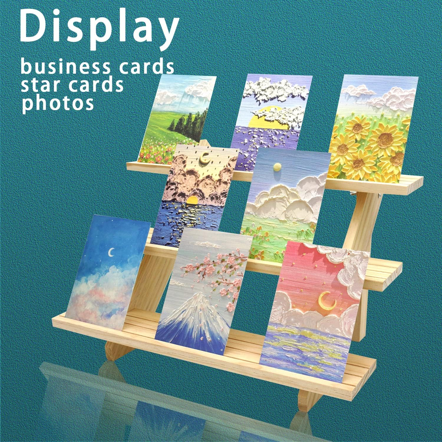 3 Tier Earring Display Stands for Selling, Retail Display Riser Earring, Ring Holder Stand, Removable Countertop Small Merchandise Display Stand, for Figures,Cupcake, Photo (Wood Color) image number 3