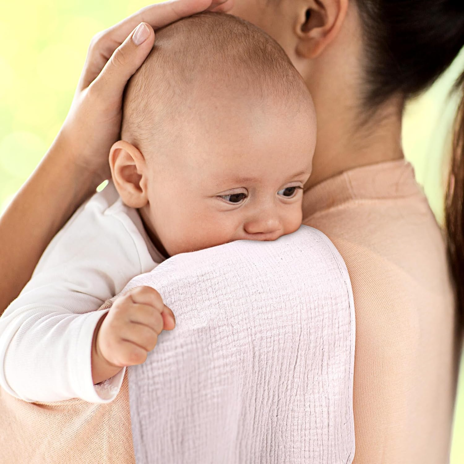 Hicarer 6 Count Muslin Burp Cloths Cotton Baby Burping Rags Large 20 X 10 Inch 6 Layers Spit up Rags Soft Absorbent Multicolor Wash Cloths Diapers for Newborn Baby Girl Boy(Retro Colors Series)