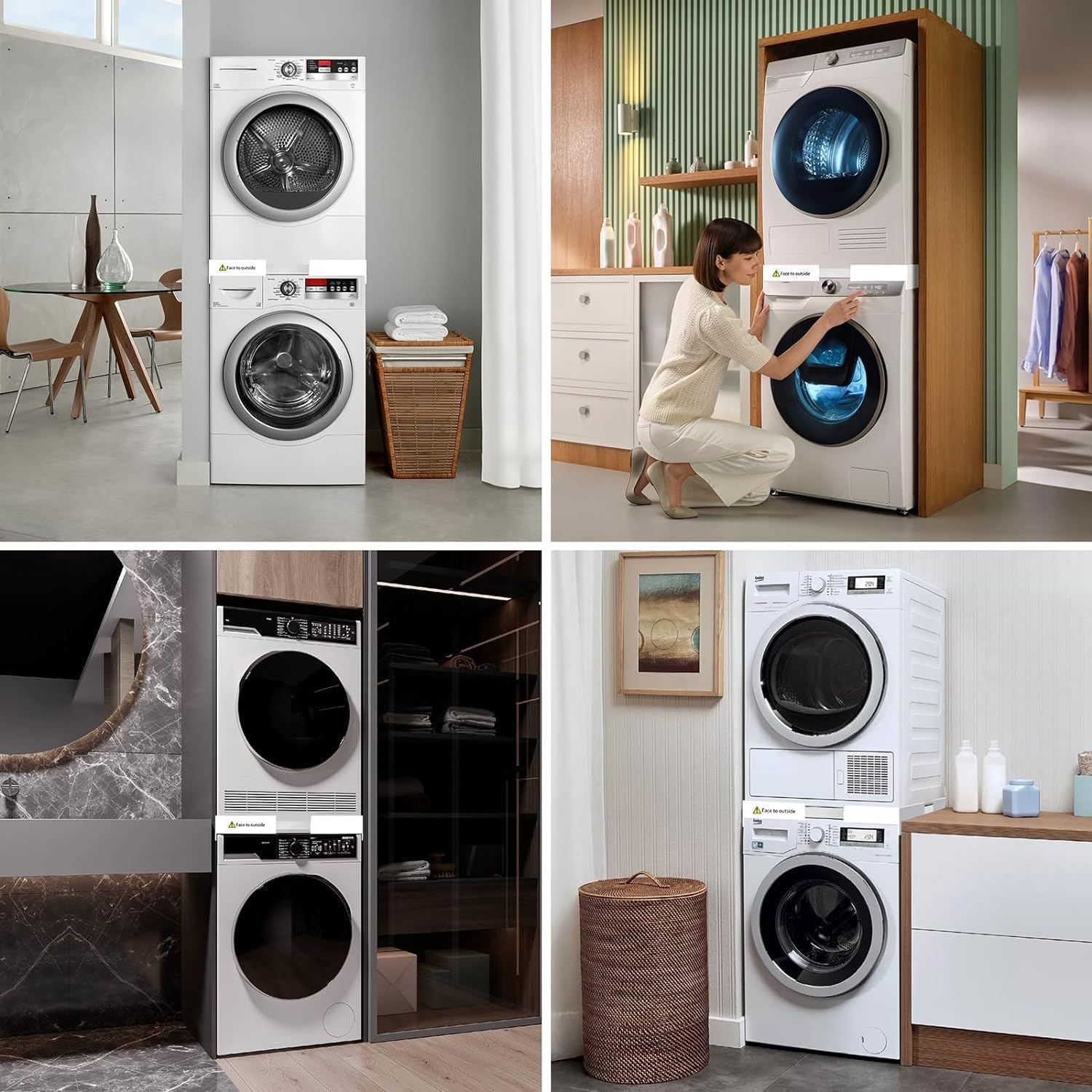 Stacking Kit for Washer and Dryer，Washer Dryer Stacking Kit, Universal Stacking Kit for Washer and Dryer, 29" 28" 27" 26" 25" 24" Inch Adjustable Stackable Washing Machine Kit with Ratchet Strap ﻿ image number 3