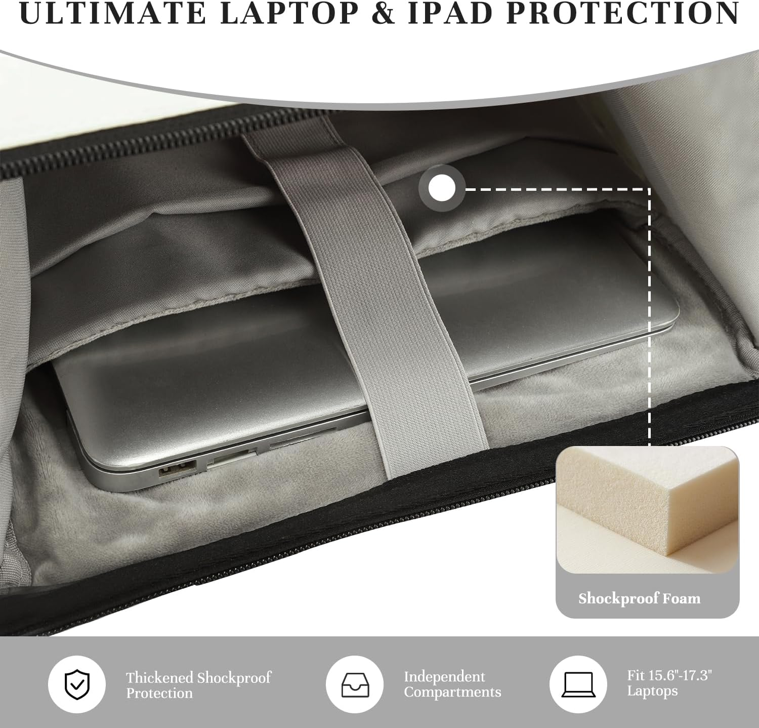 Timeet Laptop Backpack for Women Men, 15.6/17 Inch Travel Backpack with USB Charging Port, Water Resistant & Anti-Theft for Work College Business, Multifunctional Carry on Backpack image number 2