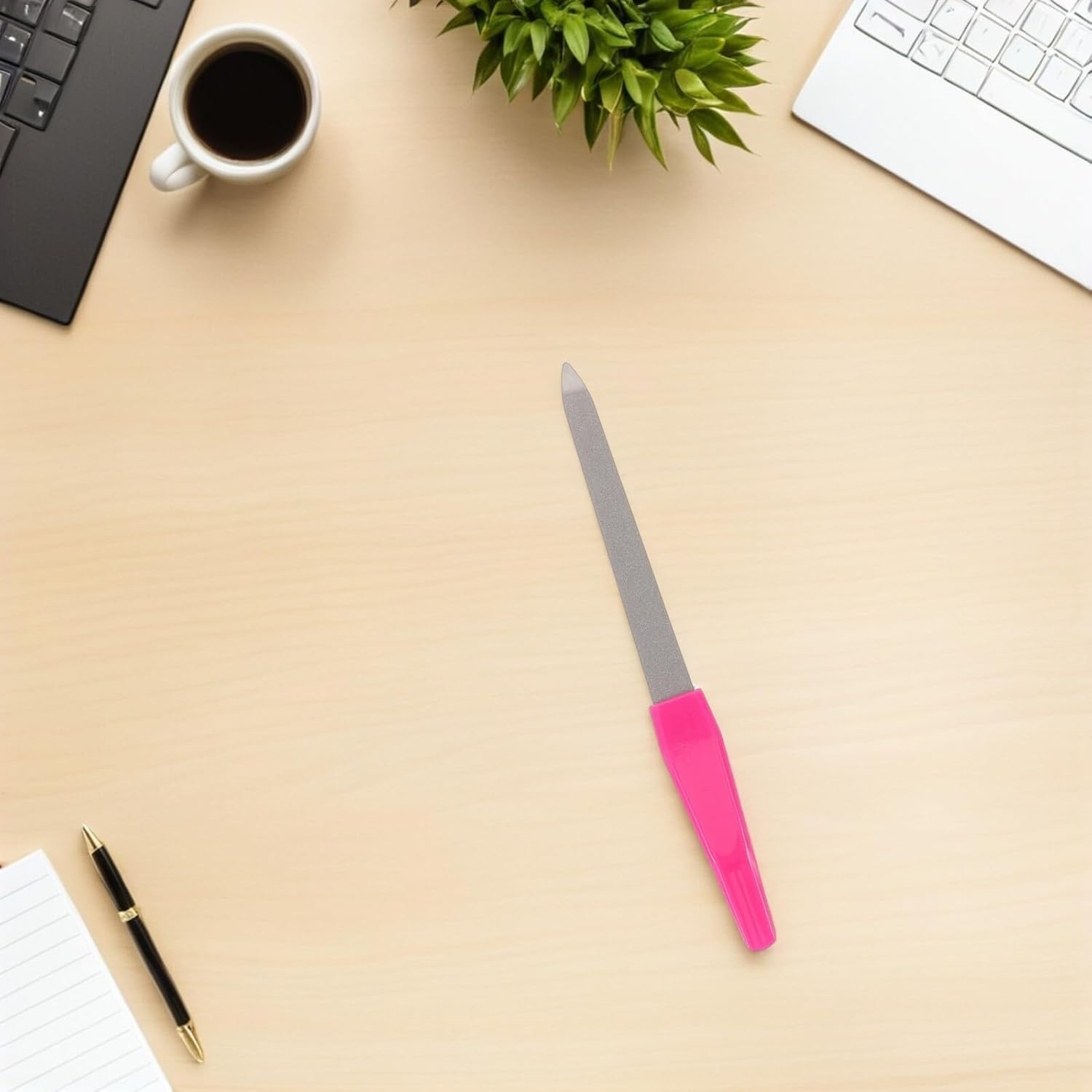 PENIKOKO 10Pcs Stainless Steel Nail File with Ergonomic Plastic Handle Double-Sided Buffer for Coarse and Fine Filing Manicure Tools for Natural Nail Grooming at Home and Salon Use image number 4