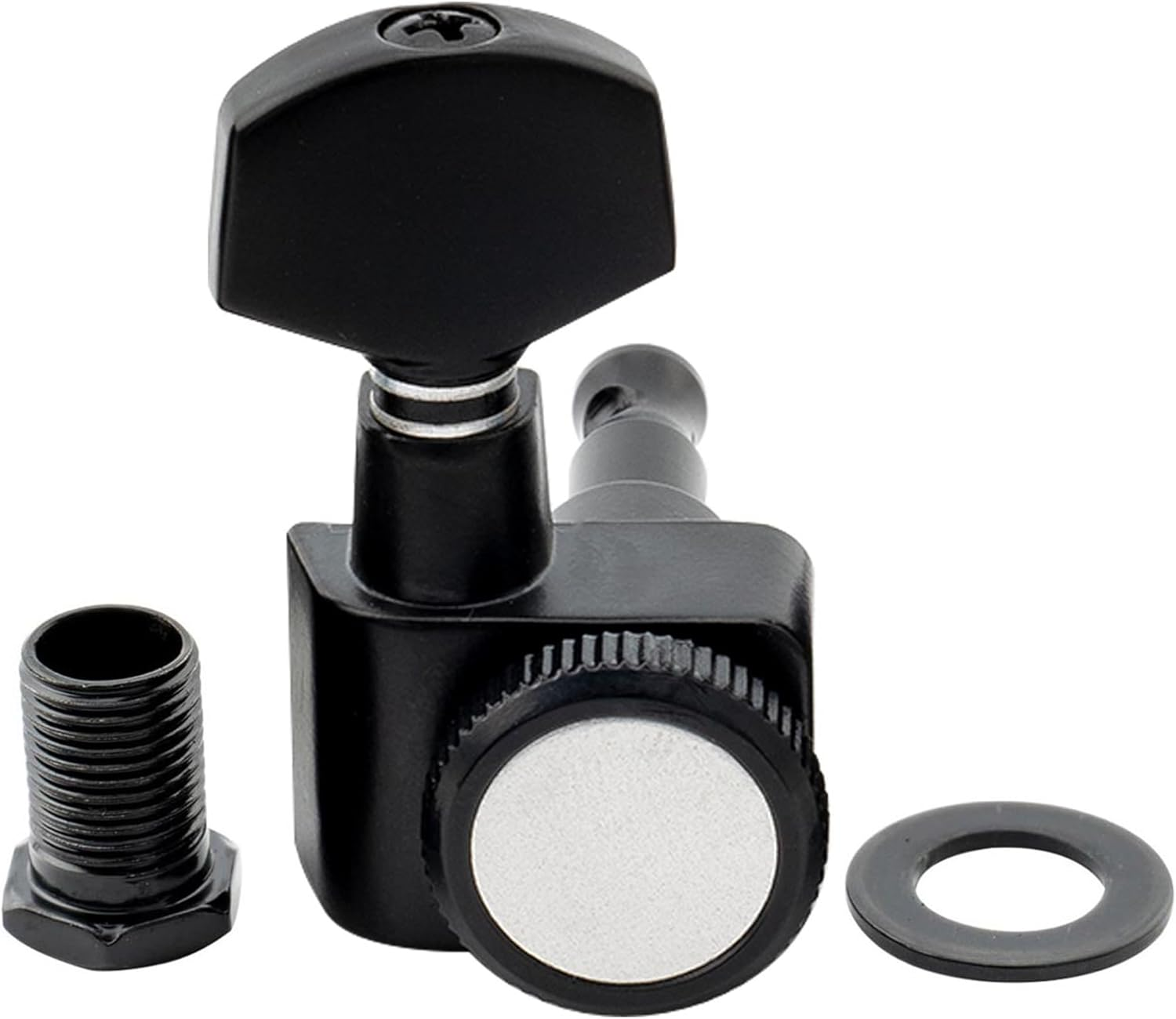 Musiclily Pro 6 Inline 2-Pins Guitar Locking Tuners Machine Heads Tuning Pegs Keys Set for Fender Strat/Tele Electric Guitar, Black image number 6