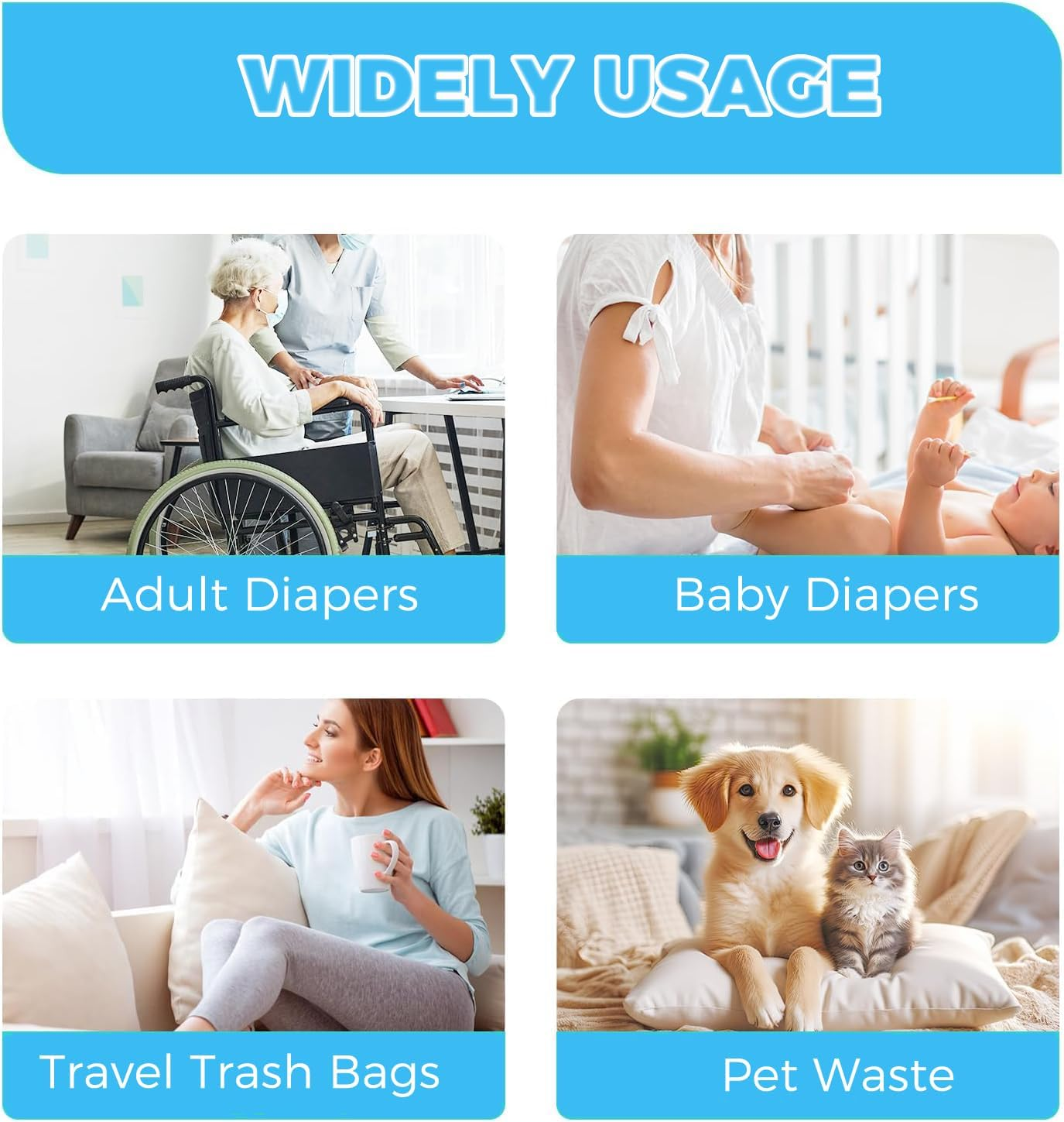 Baby Diaper Bags, 16 Refill Rolls/240 Eco-Friendly Nappy Disposal Bags, Degradable Bin Bag, Baby Poop Bags, Dirty Diaper Bags, Travel Diaper Trash Bags Biodegradable Waste Bags image number 5