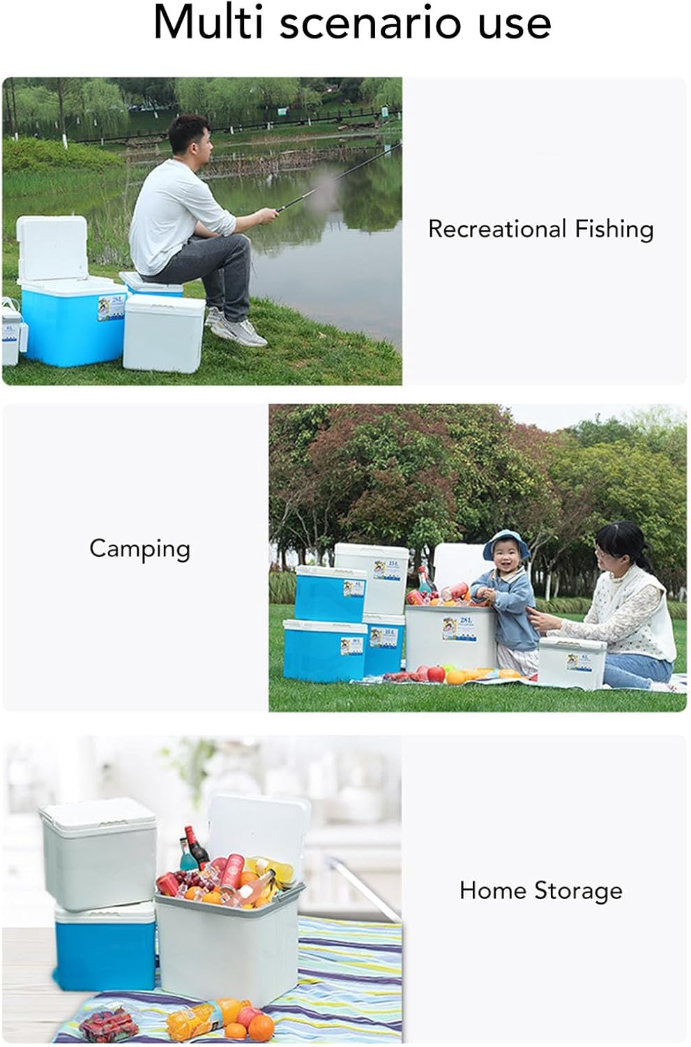 6L Portable Cooler Box Large Capacity, Drink Cool Insulated Hard Cooler Case with Sturdy Handles for Outdoor Fishing Picnic Camping image number 5
