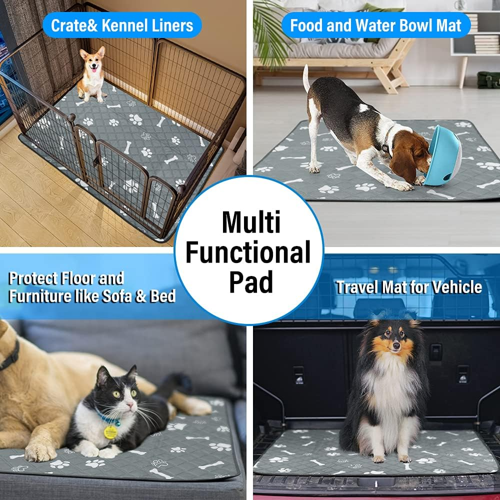 Plutus Pet Washable Pee Pads for Dogs, 2 Pack, Non-Slip Dog Pads with Heavy Absorbency, Reusable Training Pads, Waterproof Mat for Whelping, Playpen, Crate, Kennel and Outdoors, 100X90 Cm image number 4