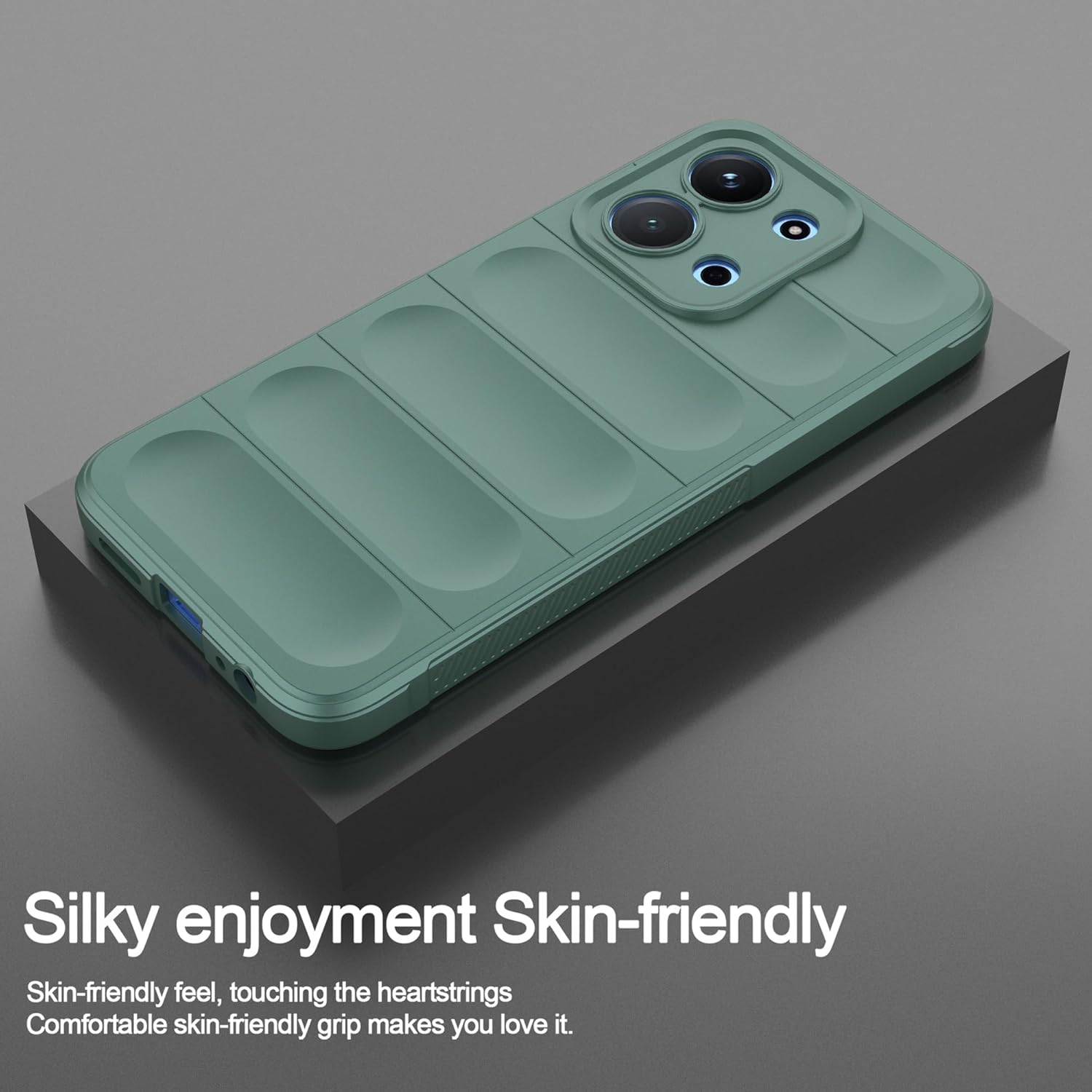 ESHUYI Liquid Silicone Case for Xiaomi Redmi 15C (4G/5G) 173 Mm with Antibacterial Protection and Scratch-Resistant Soft Microfibre Lining, All-Round Protection Shockproof Mobile Phone Case, Green