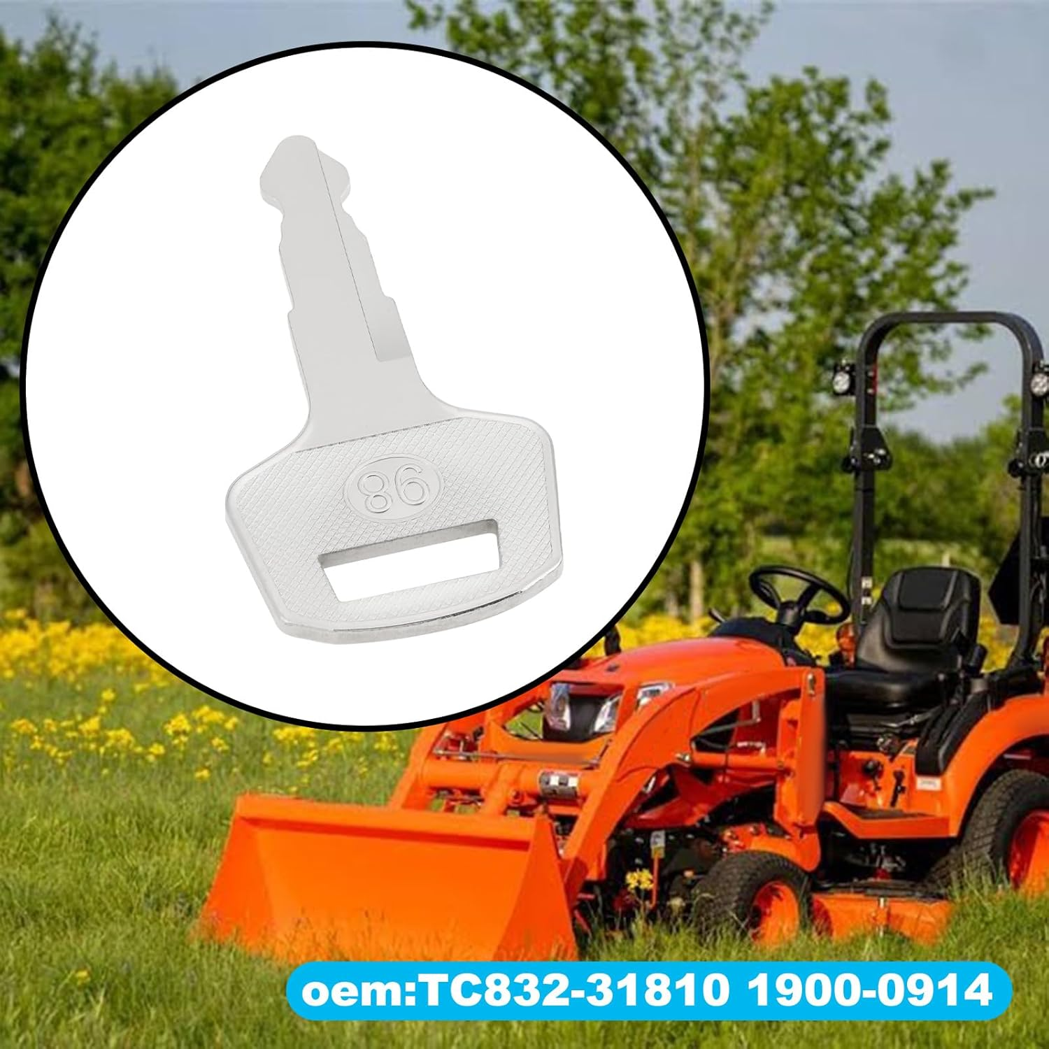 5 Pcs Diesel Engine Ignition Keys TC832-31810 1900-0914 Compatible with Kubota BX1880 BX1880-1 BX2380