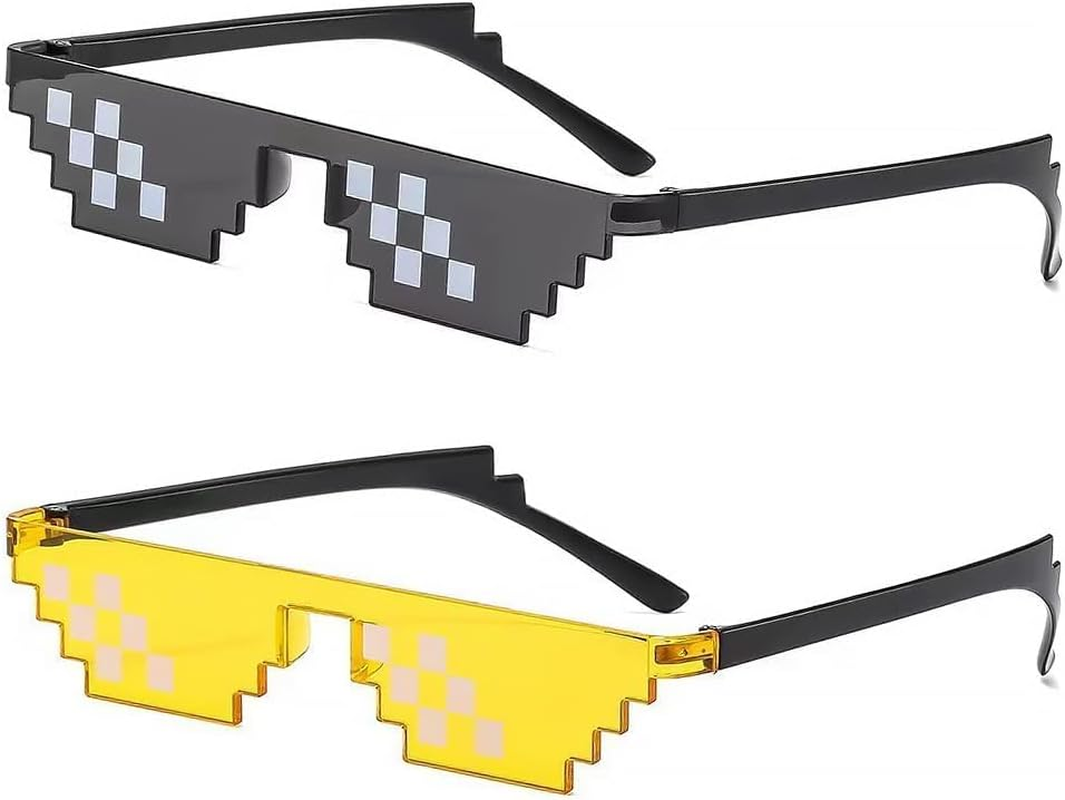 Sunglasses,Pixelated Mosaic Glasses,Party Glasses,Retro and Nostalgic,Funny Glasses,Photo Props