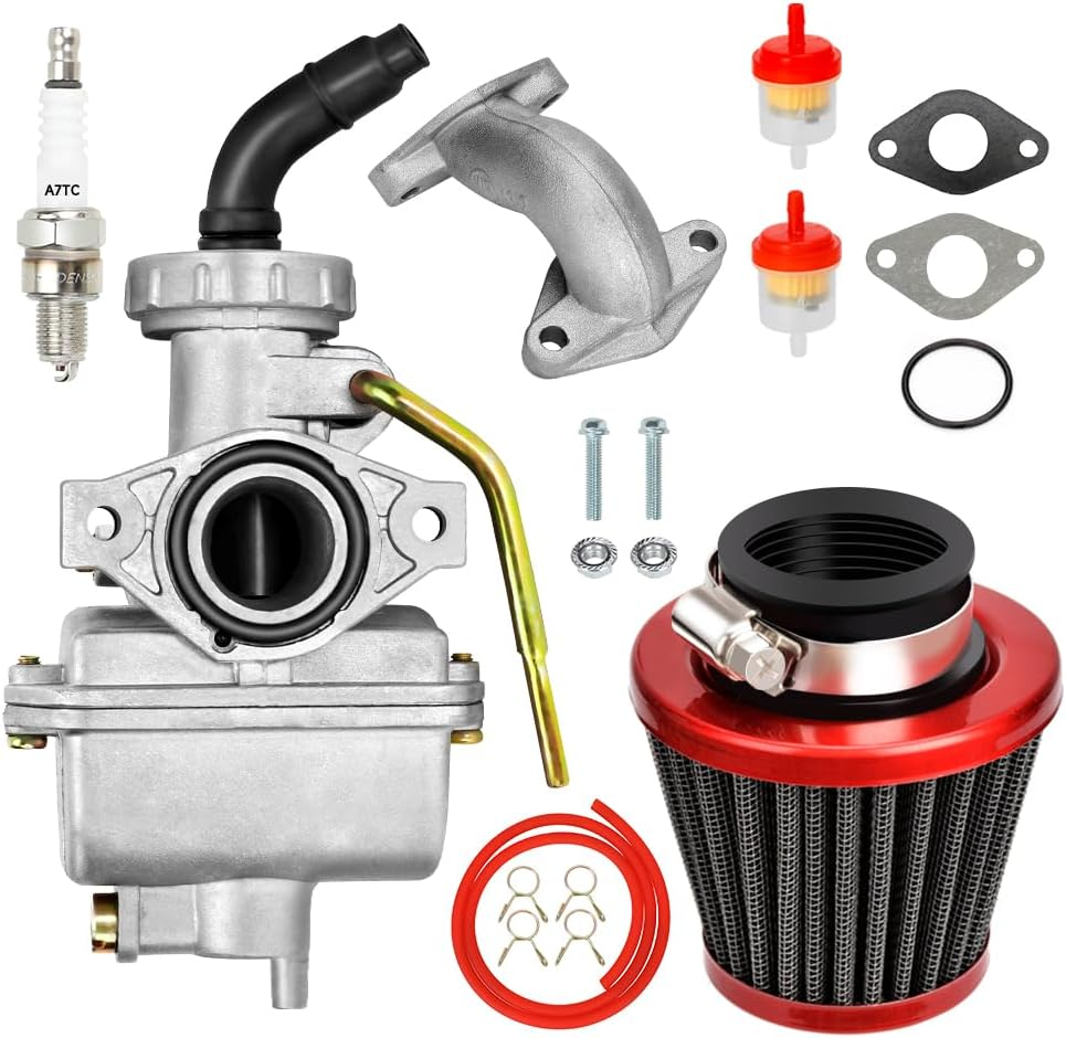 FVRITO PZ20 Carburetor Kit for Tao Tao Coolster 125Cc 110Cc 90Cc 70Cc 50Cc Kazuma Baja Chinese ATV Quad 4 Wheeler Sunl NST Roketa Loncin Lifan XR80 CRF70 4 Stroke Go Kart Pit Dirt Bike Parts image number 4