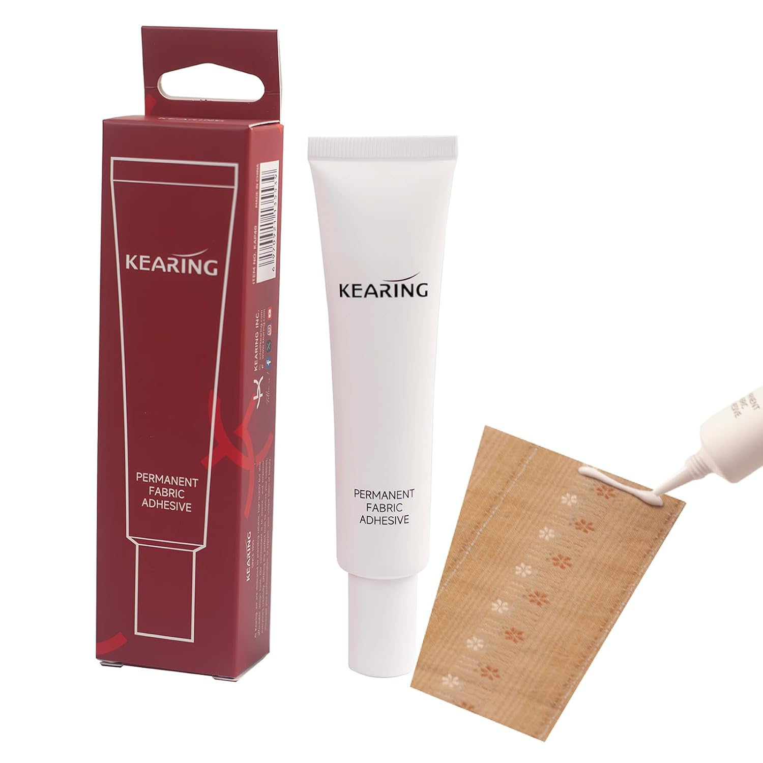 KEARING Permanent Fabric Adhesive, Washable Fabric Glue for All Fabrics, Sewing, Quilting and Crafting Project image number 1