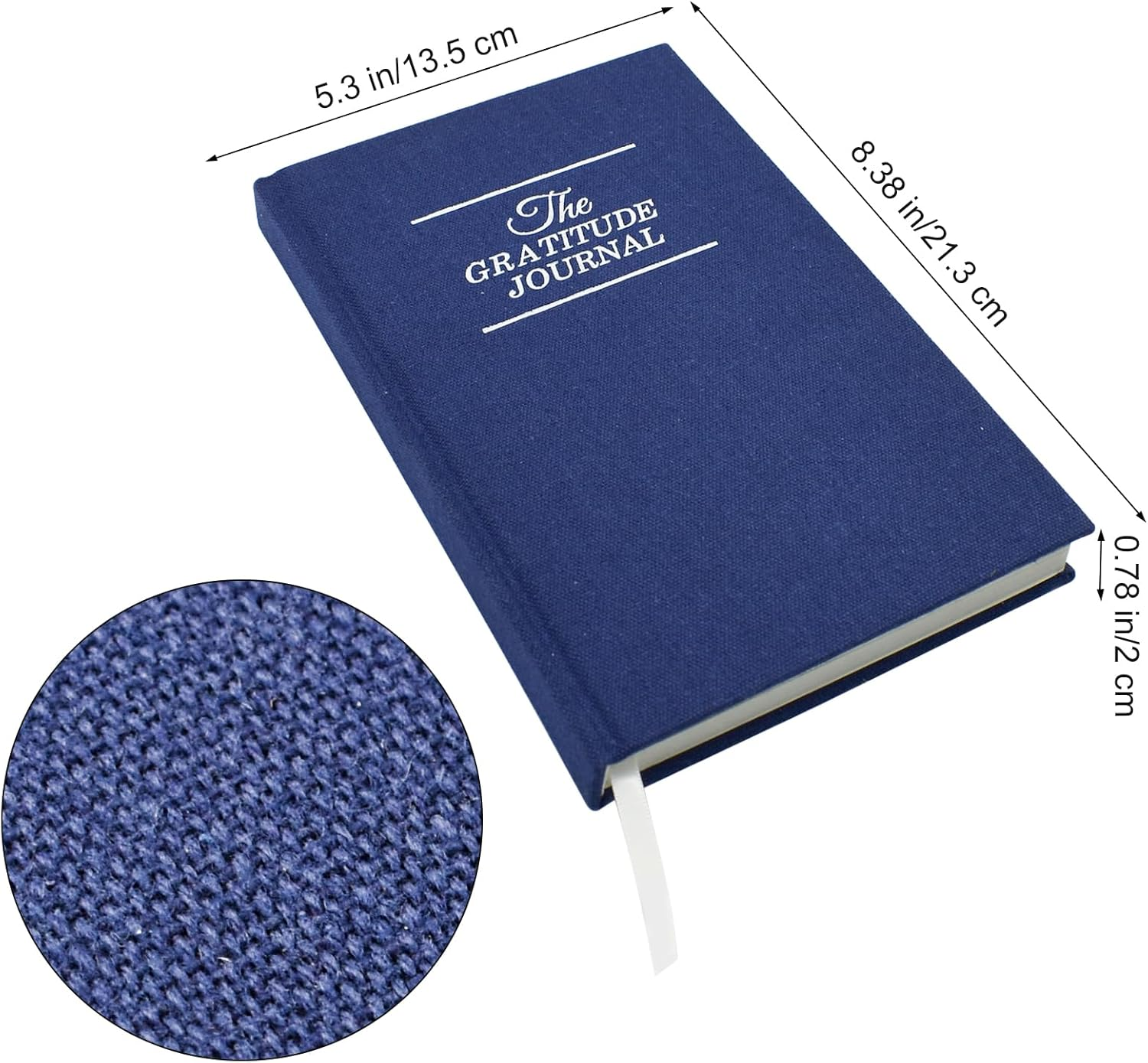 VANRA Gratitude Journal for Women Men, Undated Daily Journal Planner for Manifestation Guide Life Affirmation, Hardcover Self-Care Positivity Journal (Blue)