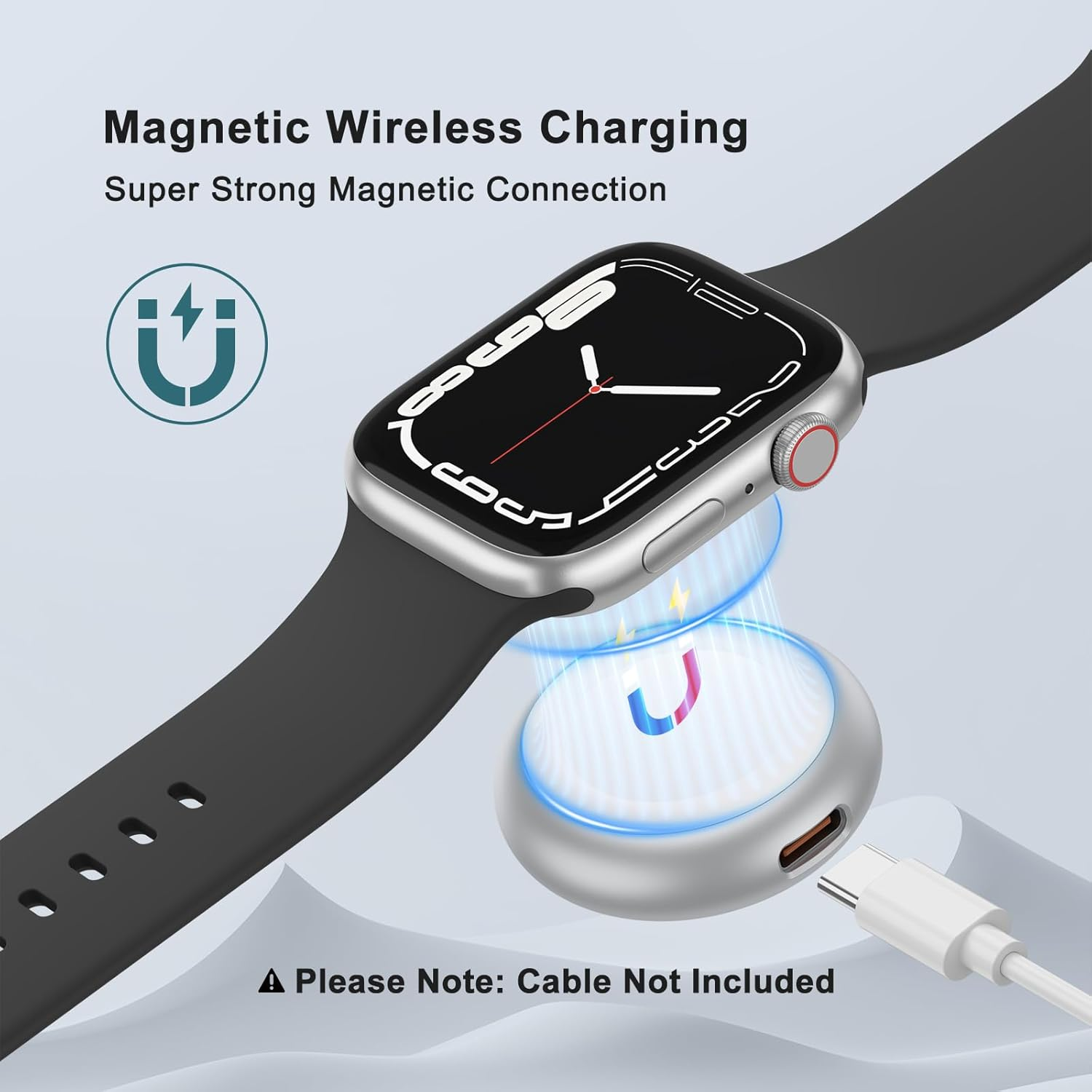 USB C Magnetic Charging Only Dock for Apple Watch Charger, Fast Charging Dock for Apple Watch Series 10 9 8 7 6 5 4 3 2 1 SE Ultra image number 2