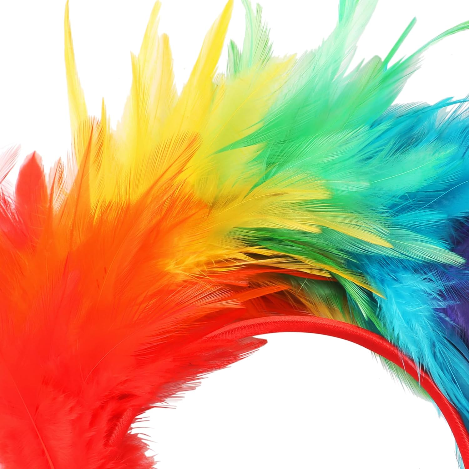 TRIXES Rainbow Feather Headband &ndash; One Size Fits Most &ndash; Multicolour Fancy Dress Accessory -Perfect for Lgbtqia2S+ Pride and Carnival image number 2