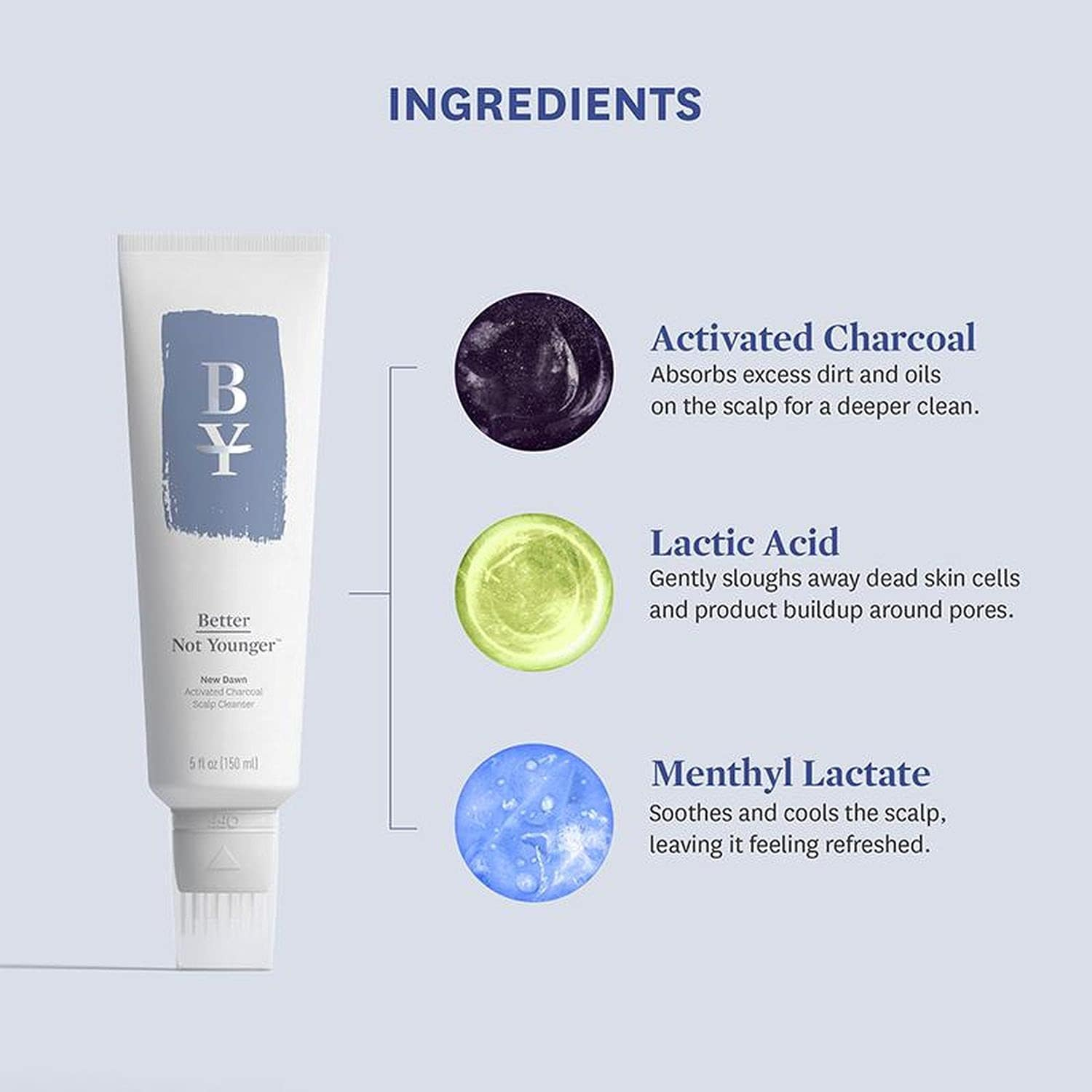 New Dawn Activated Charcoal Scalp Cleanser by Better Not Younger for Unisex - 5 Oz Cleanser