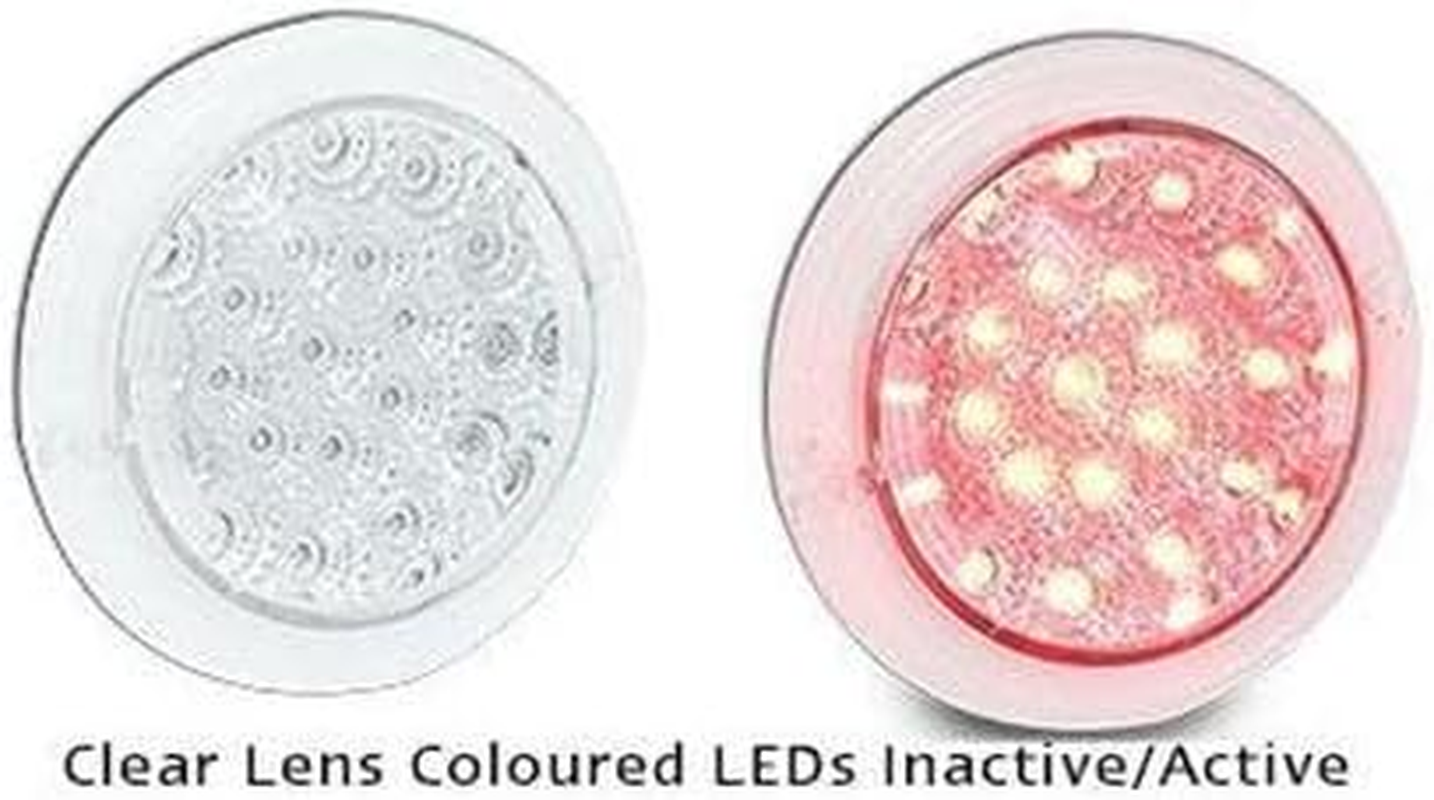 LED Autolamps 12V Recessed Mount round Stop/Tail Lamp with Clear Lens, 130 Mm Diameter