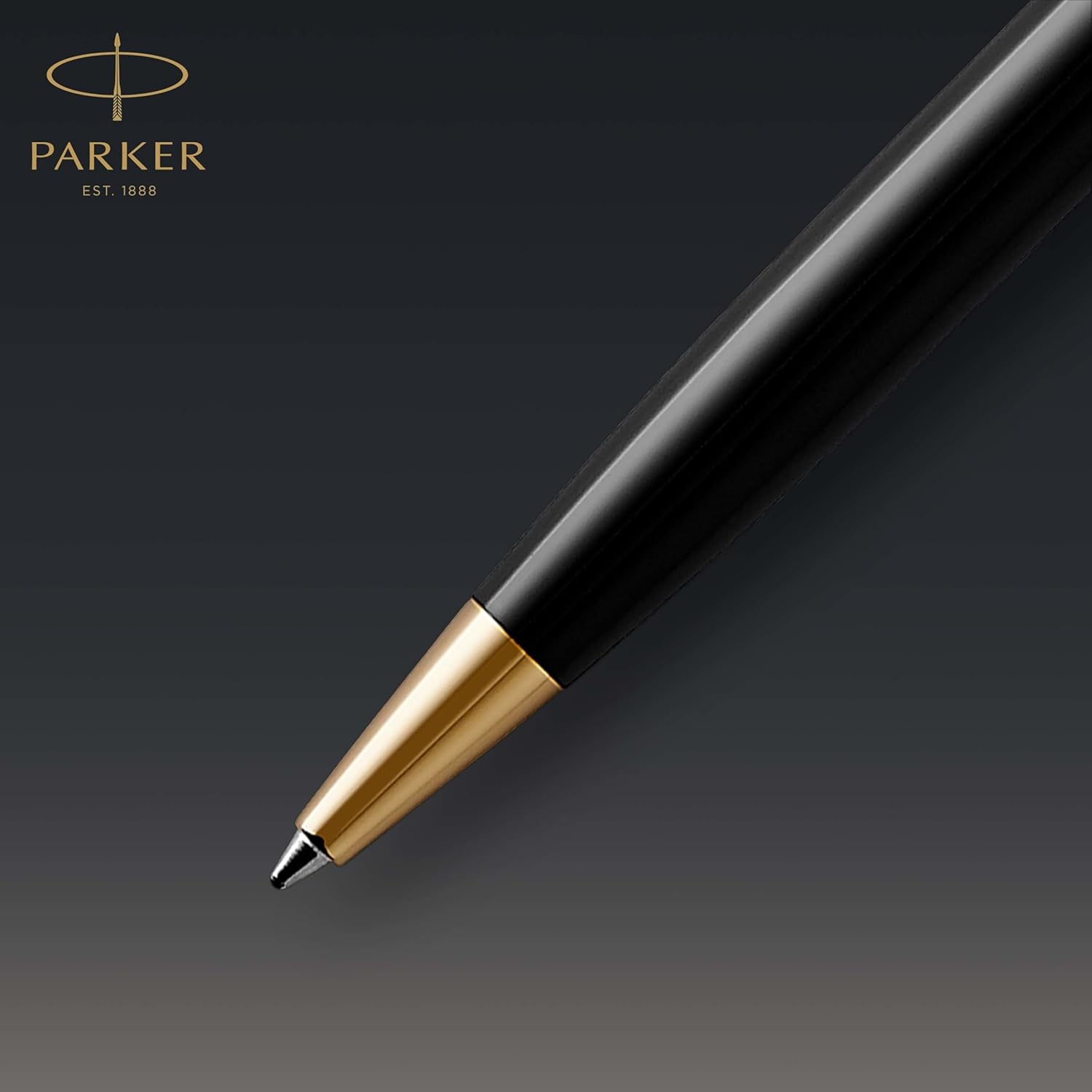 PARKER Sonnet Ballpoint Pen, Black Lacquer with Gold Trim, Medium Point Black Ink (1931497) image number 6