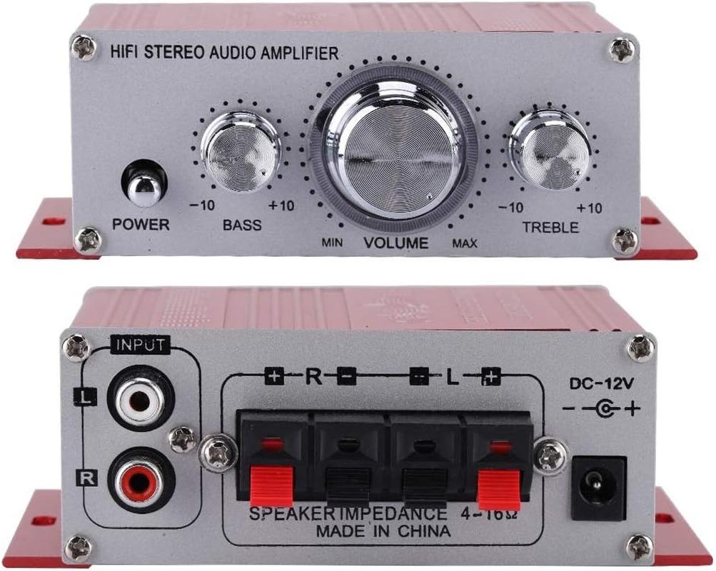 Mini Digital Car Amplifier - Hifi Audio Music CD DVD MP3 FM Player - Aluminum Alloy - for Cars and Motorcycles - Blue image number 2