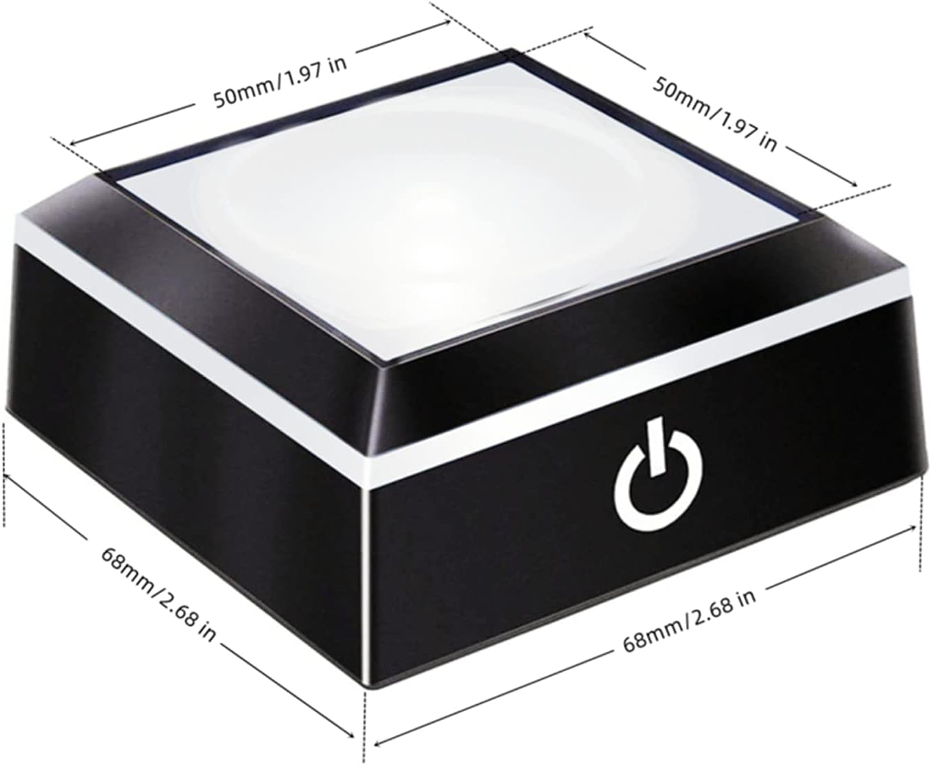 EUSTUMA LED Light Base Non-Slip Square Display Stand in a Variety of Colors,Suitable for Glass Crystal Spherical Artwork (Flat Top Surface) image number 4