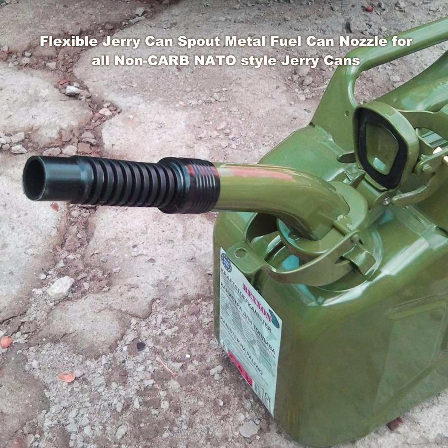 Fuel Can Spout - Flexible Jerry Can Spout Metal Fuel Can Nozzle for All Non-Carb NATO Style Jerry Cans image number 4