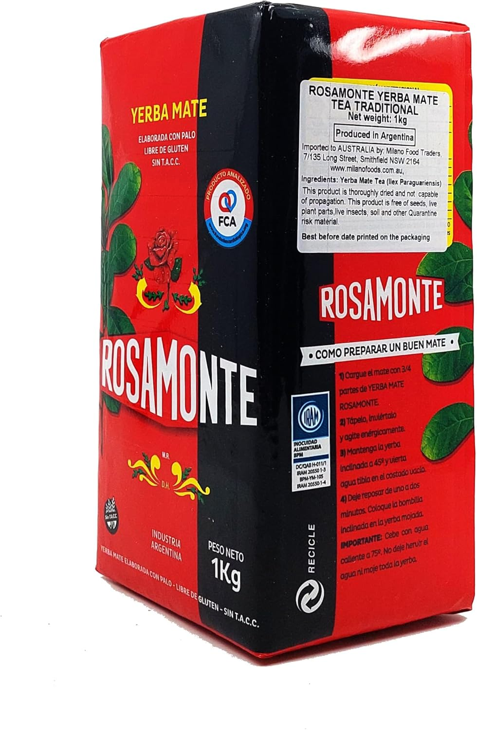 Rosamonte Yerba Mate Traditional Tea Pressed, 1 Kg image number 3