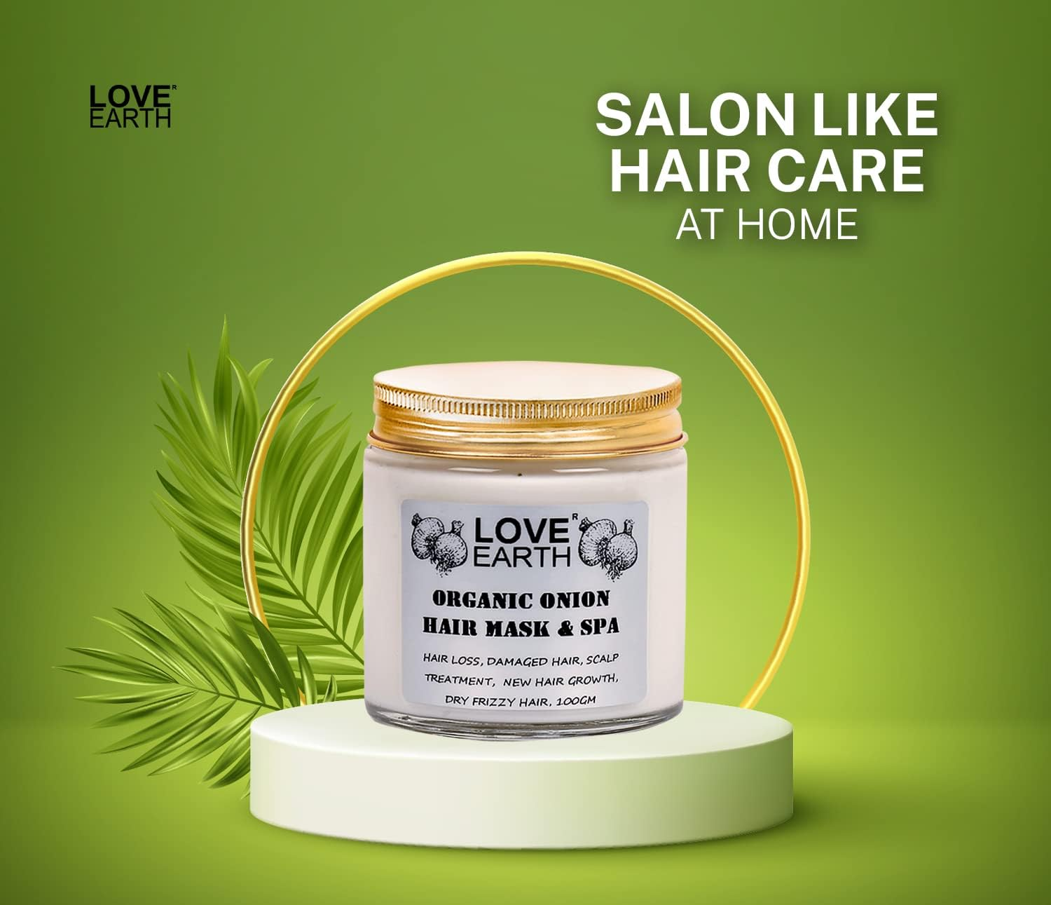 Love Earth Organic Onion Hair Mask and Spa with Onion Extract for Smooth and Frizz Free Hair 100Gm image number 1